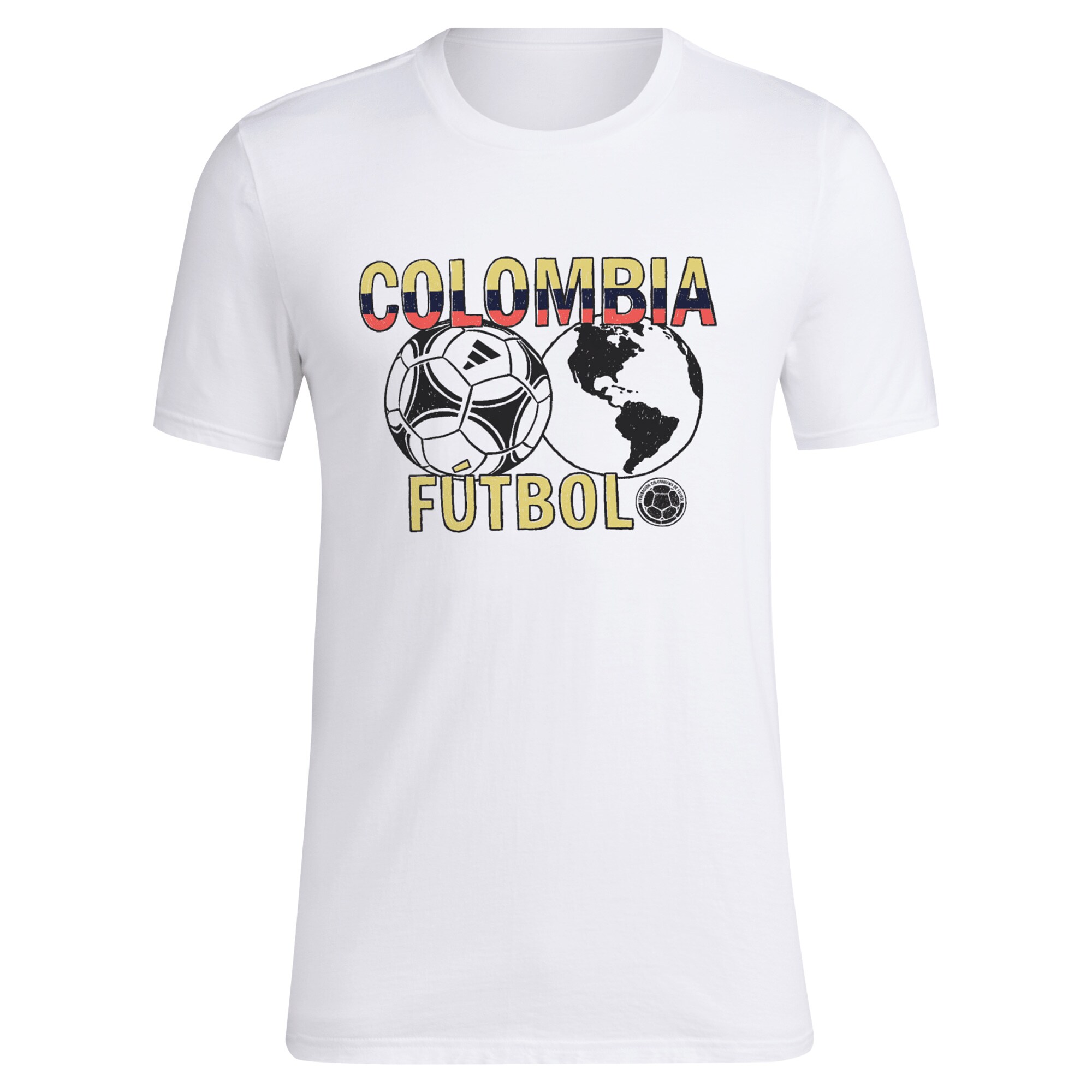 colombia national team adidas around the world t-shirt – white Collection | Australia Football Jerseys And World Cup Kits