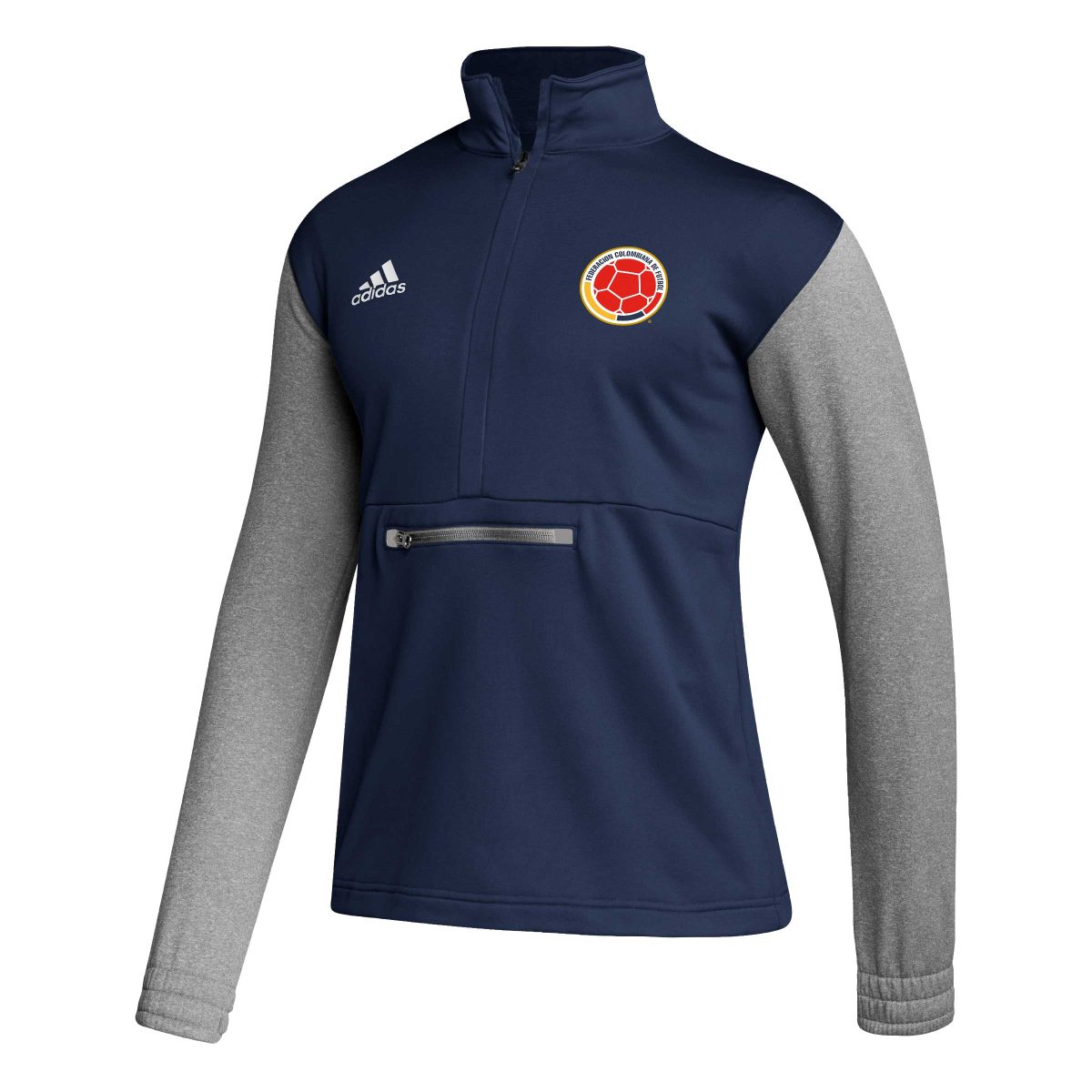 colombia national team adidas crest long sleeve half-zip top – navy Collection | Australia Football Jerseys And World Cup Kits