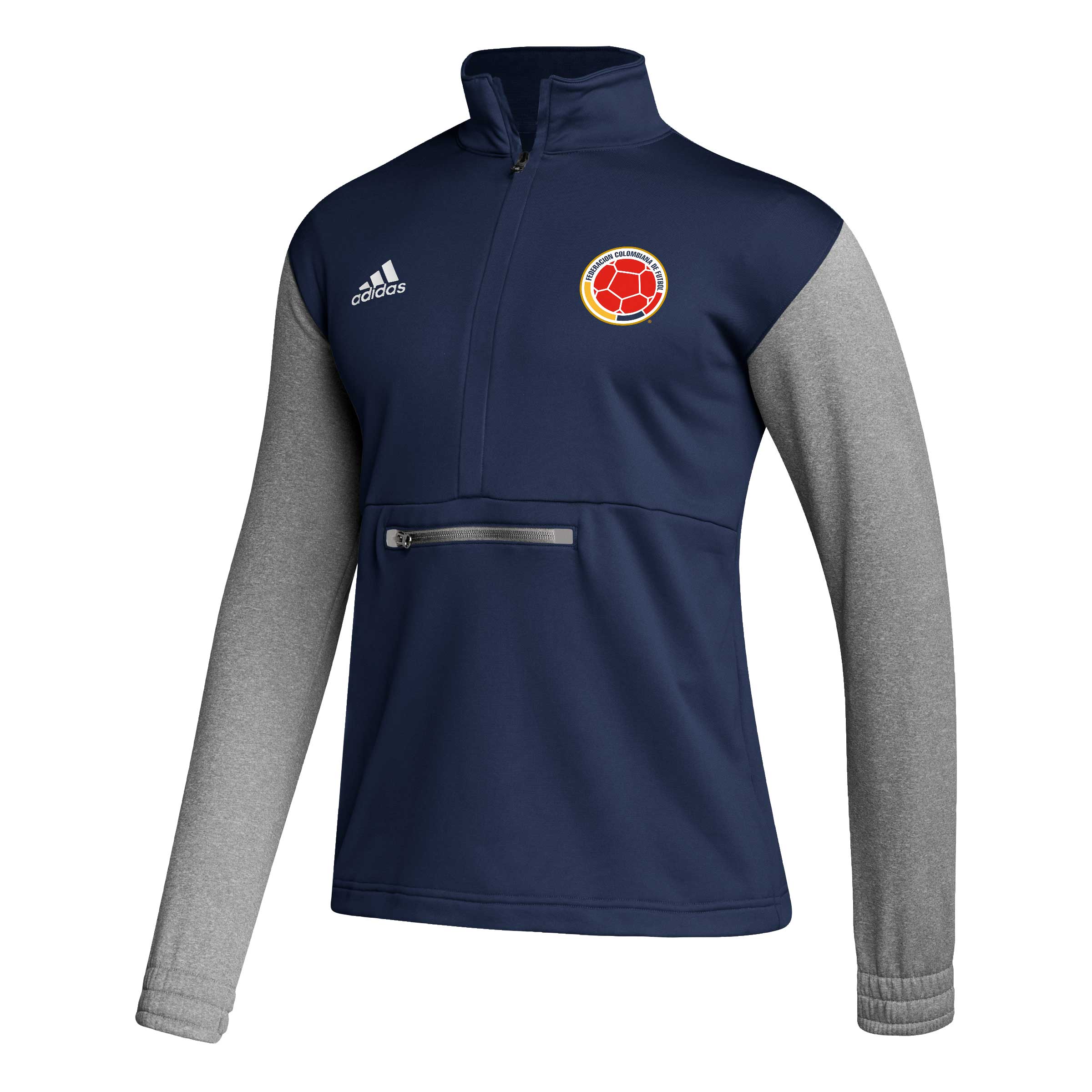 colombia national team adidas crest long sleeve half-zip top – navy Collection | Australia Football Jerseys And World Cup Kits