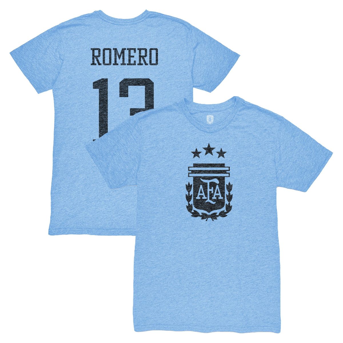 cristian romero argentina national team 1863fc player vintage tri-blend t-shirt – light blue Collection | Australia Football Jerseys And World Cup Kits