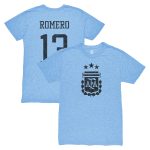 cristian romero argentina national team 1863fc player vintage tri-blend t-shirt – light blue Collection | Australia Football Jerseys And World Cup Kits