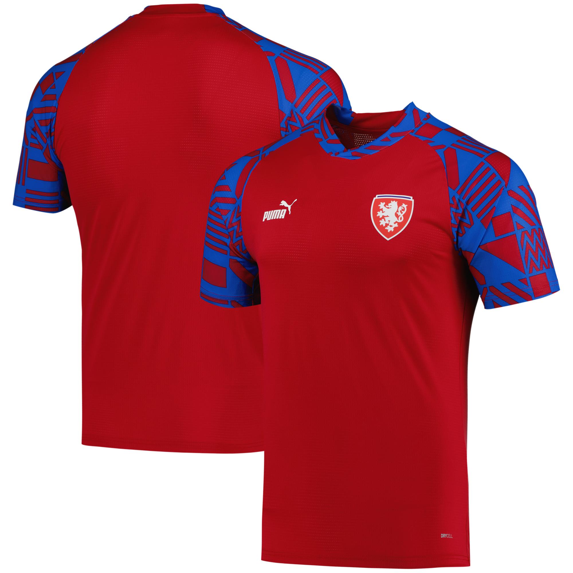 czech republic national team puma pre-match v-neck top – red Collection | Australia Football Jerseys And World Cup Kits