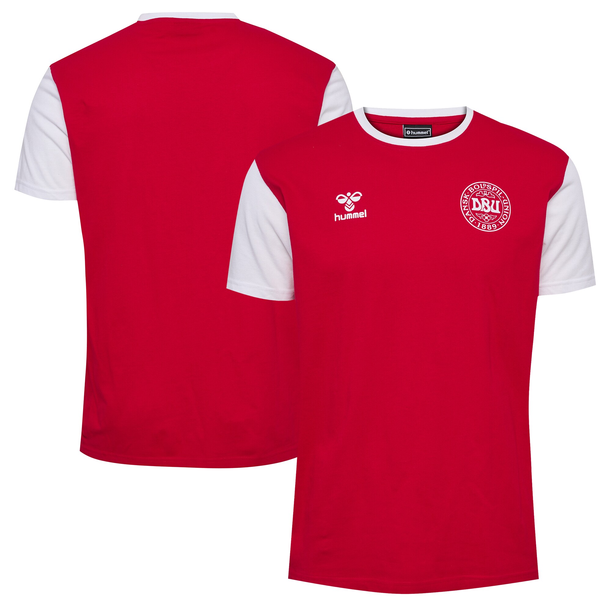 denmark national team block t-shirt – red Collection | Australia Football Jerseys And World Cup Kits
