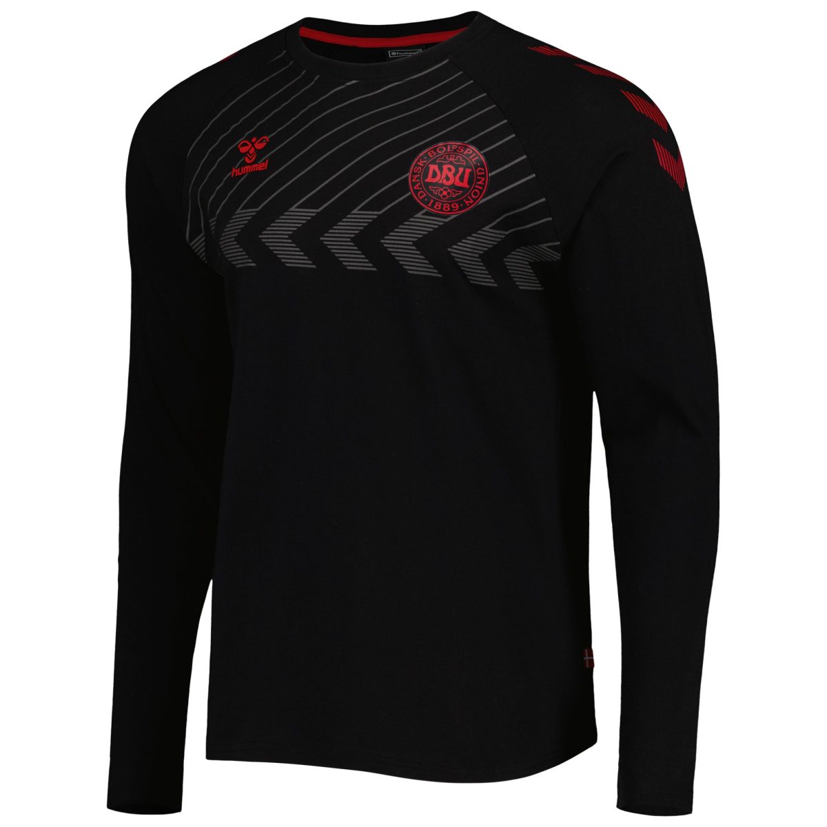denmark national team fan raglan long sleeve t-shirt – black Collection | Australia Football Jerseys And World Cup Kits