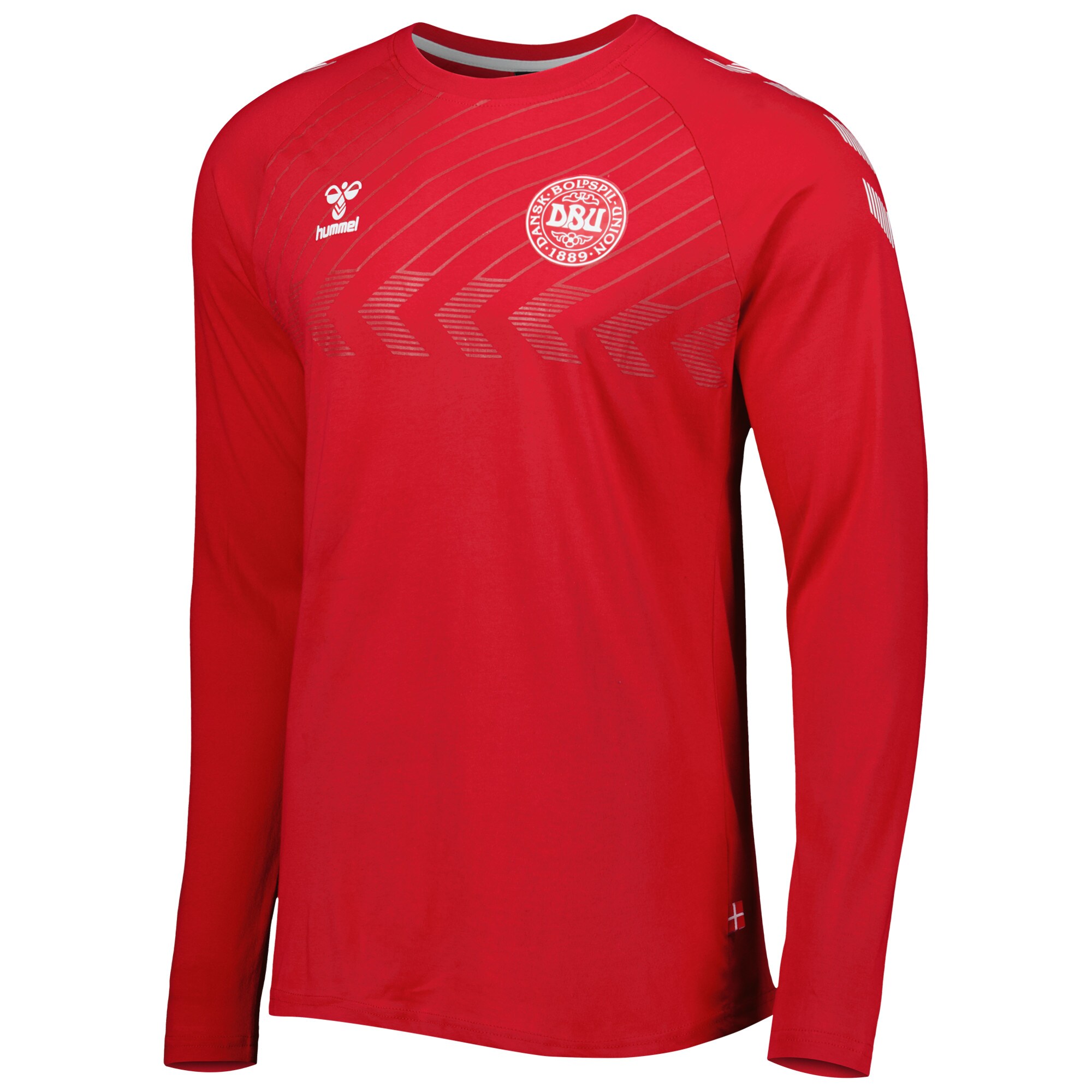 denmark national team fan raglan long sleeve t-shirt – red Collection | Australia Football Jerseys And World Cup Kits