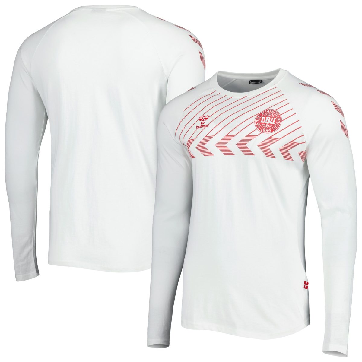 denmark national team fan raglan long sleeve t-shirt – white Collection | Australia Football Jerseys And World Cup Kits