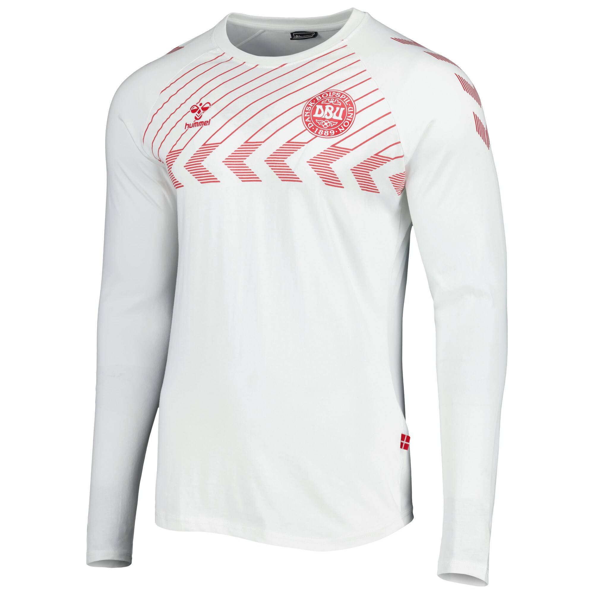 denmark national team fan raglan long sleeve t-shirt – white Collection | Australia Football Jerseys And World Cup Kits