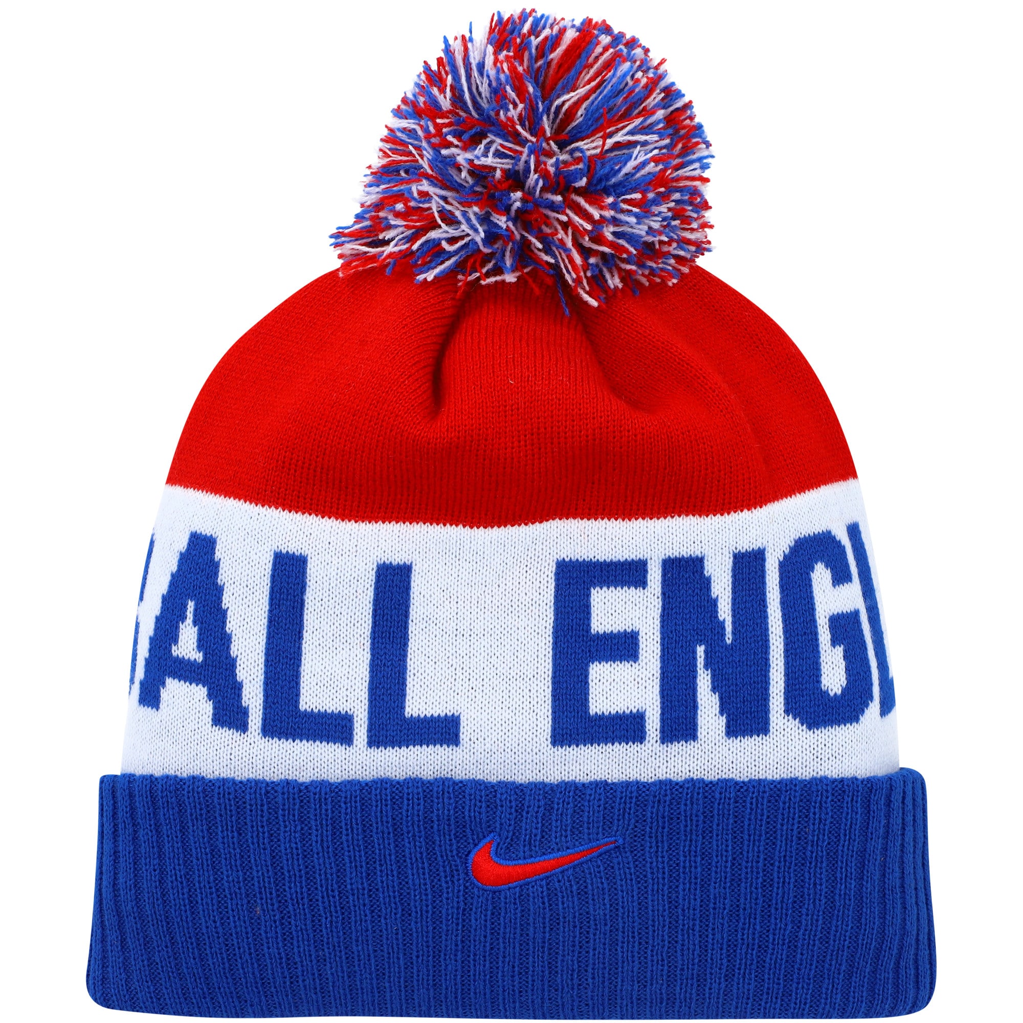 england national team nike classic stripe cuffed knit hat with pom – bluered Collection | Australia Football Jerseys And World Cup Kits