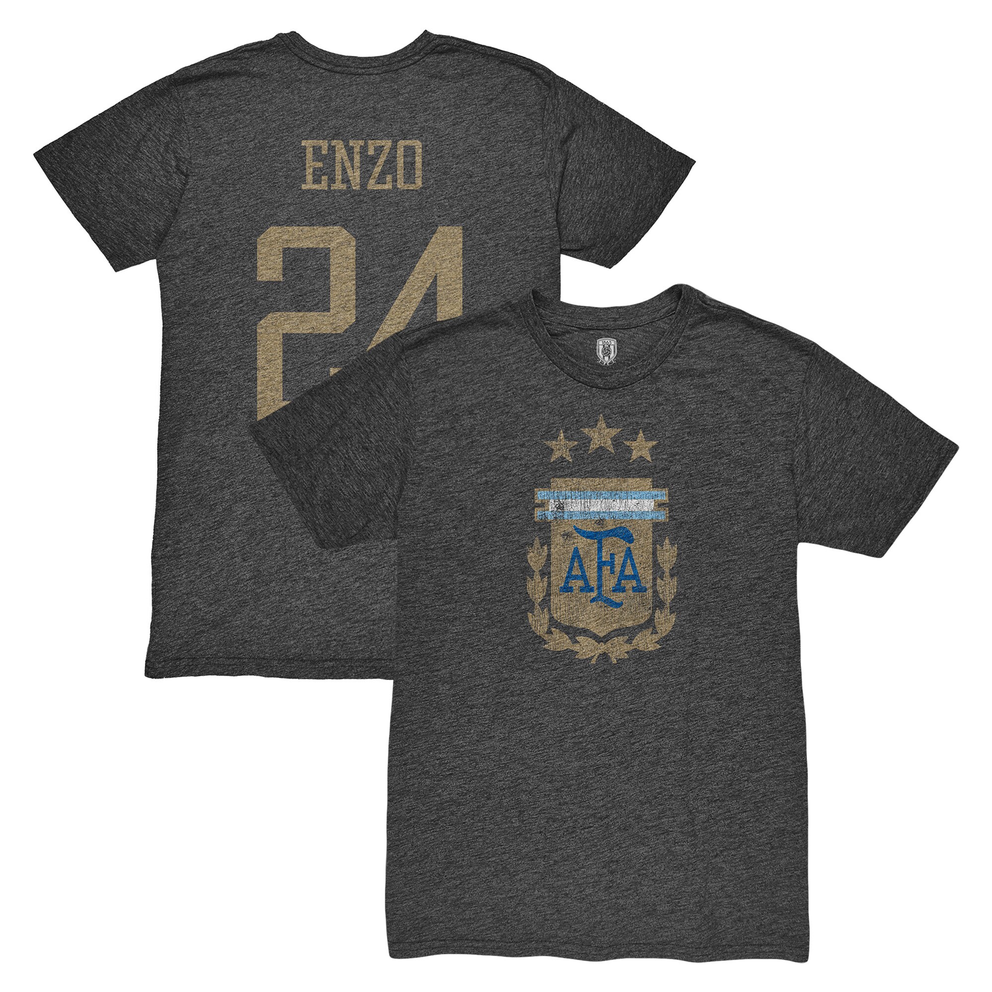 enzo fernández argentina national team 1863fc player vintage tri-blend t-shirt – black Collection | Australia Football Jerseys And World Cup Kits
