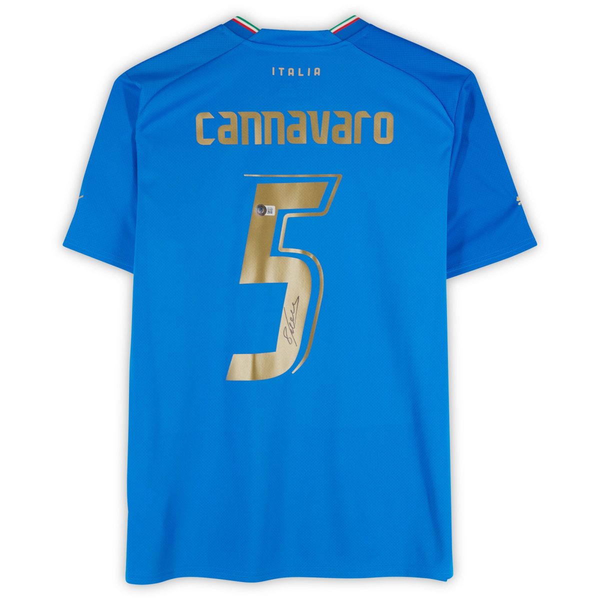 fabio cannavaro italy national team autographed fanatics authentic 2022-23 blue home puma jersey – bas Collection | Australia Football Jerseys And World Cup Kits