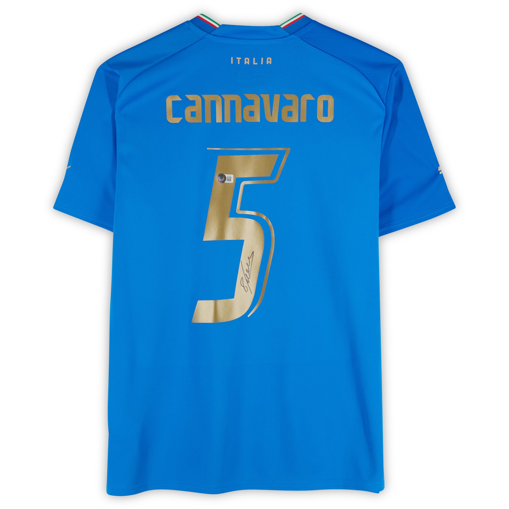 fabio cannavaro italy national team autographed fanatics authentic 2022-23 blue home puma jersey – bas Collection | Australia Football Jerseys And World Cup Kits