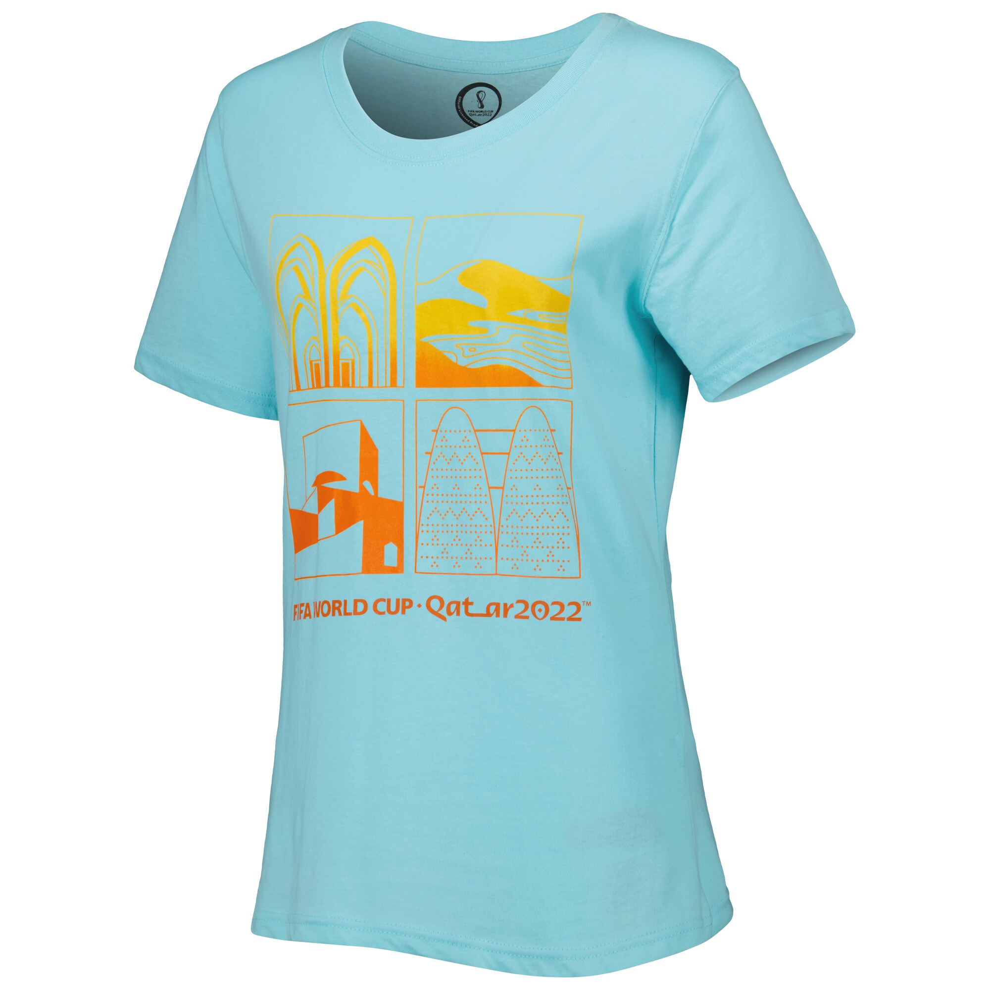 fifa world cup qatar 2022 womens oasis t-shirt – aqua Collection | Australia Football Jerseys And World Cup Kits
