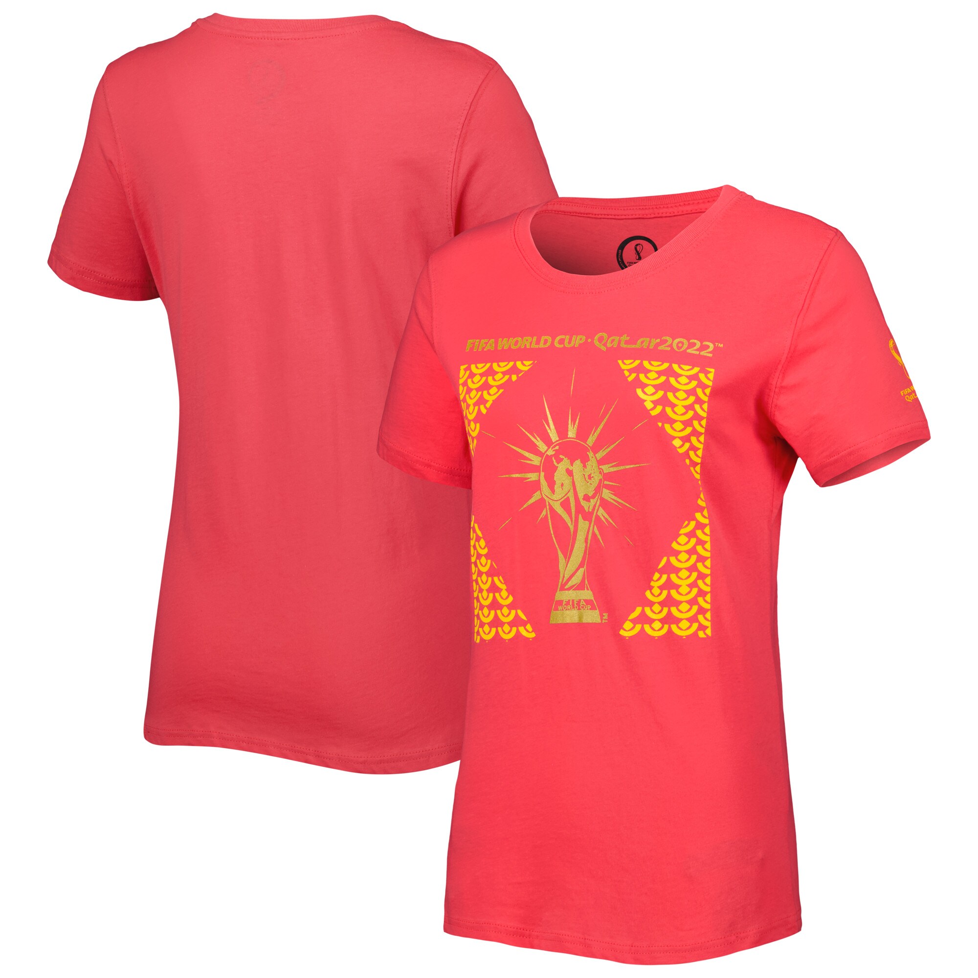 fifa world cup qatar 2022 womens trophy t-shirt – coral Collection | Australia Football Jerseys And World Cup Kits