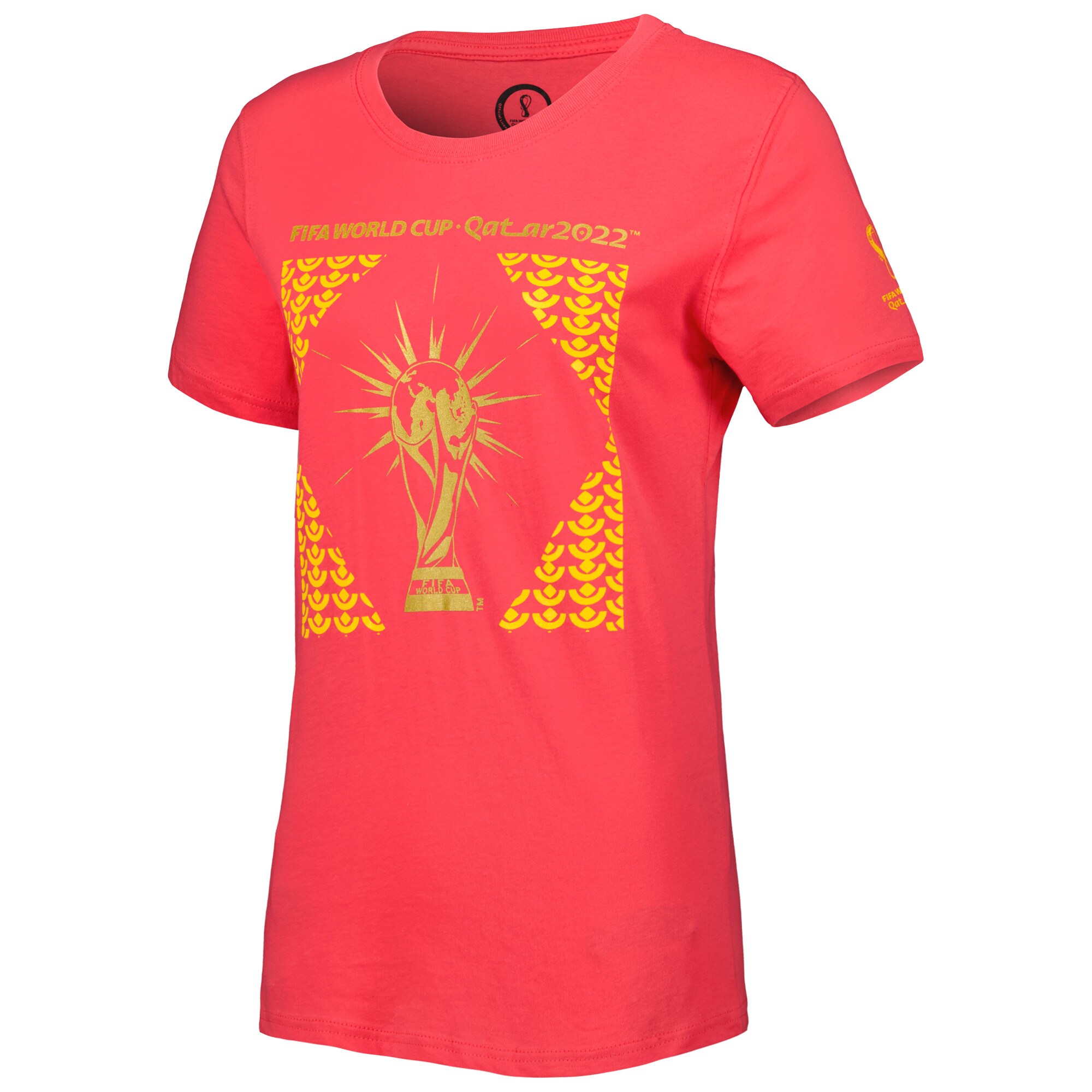 fifa world cup qatar 2022 womens trophy t-shirt – coral Collection | Australia Football Jerseys And World Cup Kits