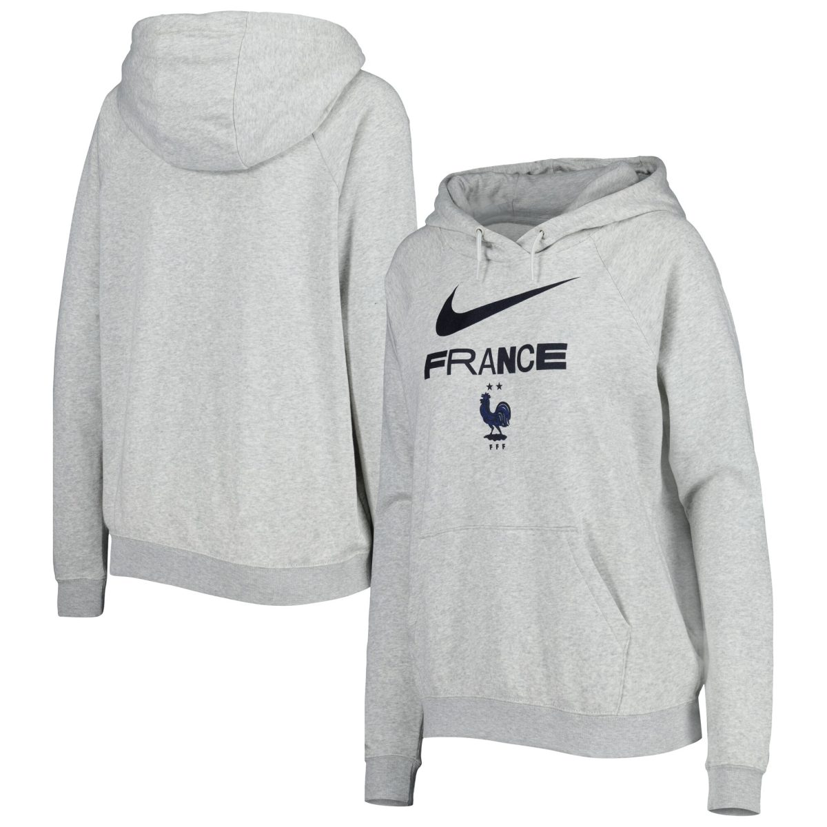 france national team nike womens lockup varsity fleece raglan pullover hoodie – heather gray Collection | Australia Football Jerseys And World Cup Kits