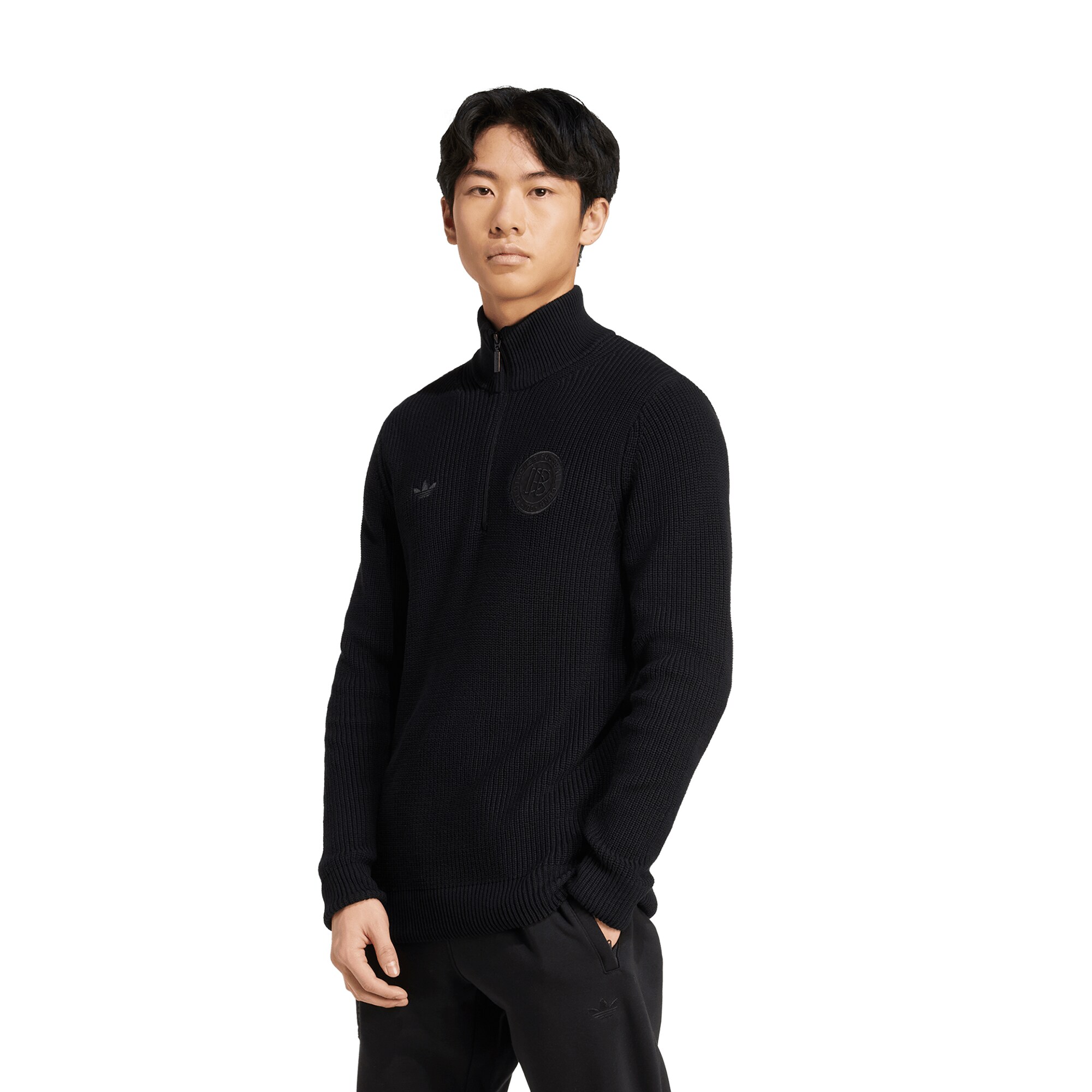 germany national team adidas originals 125th anniversary culturewear half-zip rib-knit top – black Collection | Australia Football Jerseys And World Cup Kits