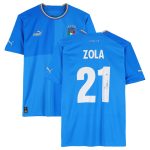 gianfranco zola italy national team autographed fanatics authentic 2022-23 blue home puma jersey – bas Collection | Australia Football Jerseys And World Cup Kits