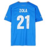 gianfranco zola italy national team autographed fanatics authentic 2022-23 blue home puma jersey – bas Collection | Australia Football Jerseys And World Cup Kits