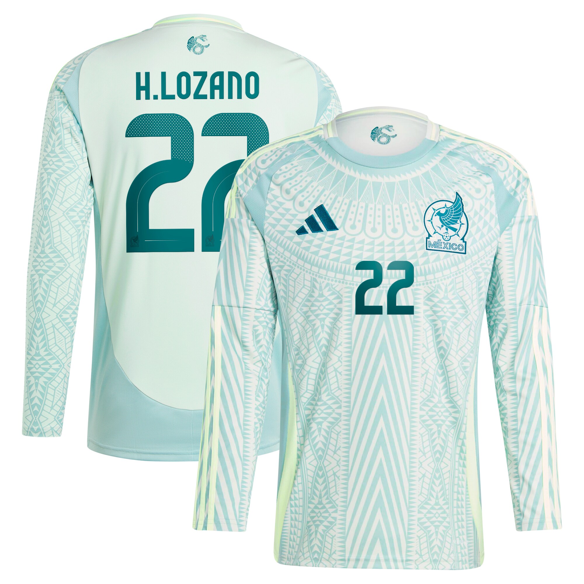 hirving lozano mexico national team adidas 2024 away replica player long sleeve jersey – green Collection | Australia Football Jerseys And World Cup Kits