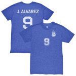 julián Álvarez argentina national team 1863fc retro name  number tri-blend t-shirt – blue Collection | Australia Football Jerseys And World Cup Kits