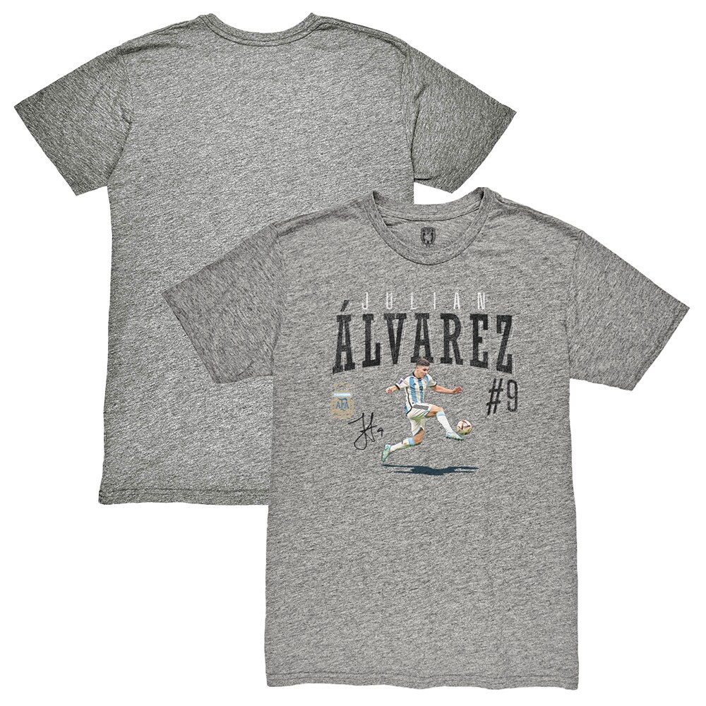 julián Álvarez argentina national team 1863fc snapshot tri-blend t-shirt – heather gray Collection | Australia Football Jerseys And World Cup Kits