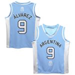 julián Álvarez argentina national team vive la fete mesh basketball jersey – light blue Collection | Australia Football Jerseys And World Cup Kits