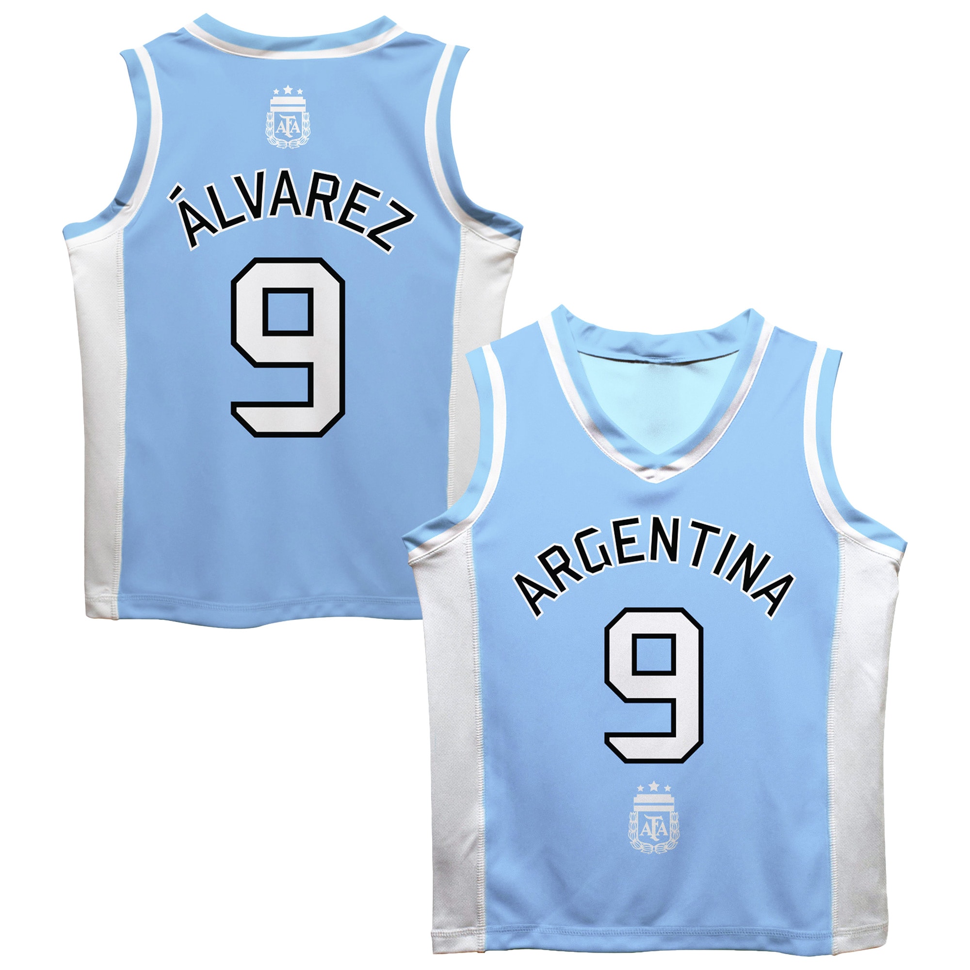 julián Álvarez argentina national team vive la fete mesh basketball jersey – light blue Collection | Australia Football Jerseys And World Cup Kits