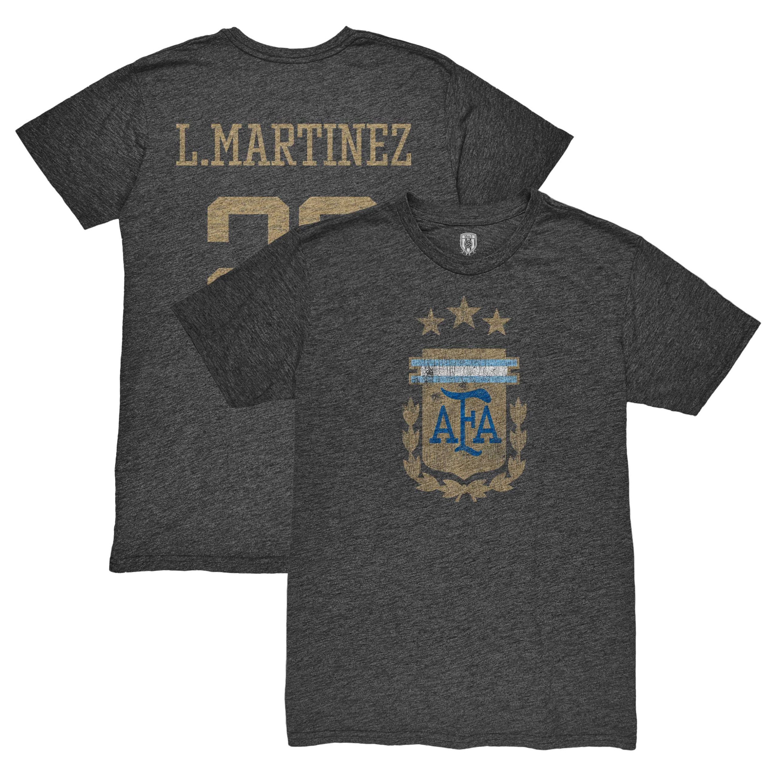 lautaro martinez argentina national team 1863fc retro player tri-blend t-shirt – black Collection | Australia Football Jerseys And World Cup Kits