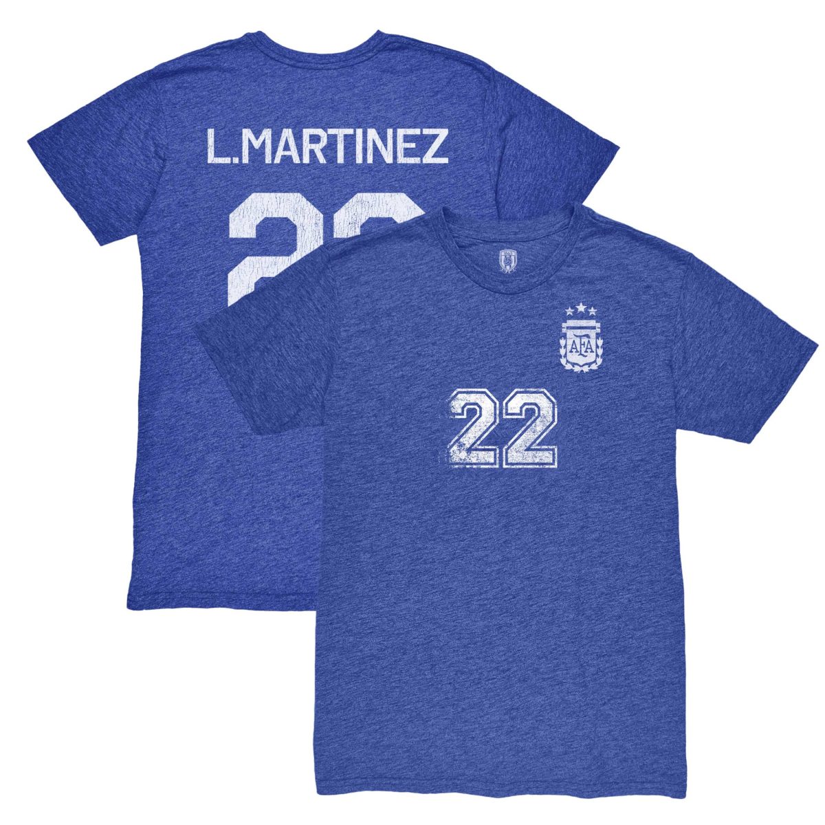 lautaro martinez argentina national team 1863fc retro player tri-blend t-shirt – blue Collection | Australia Football Jerseys And World Cup Kits