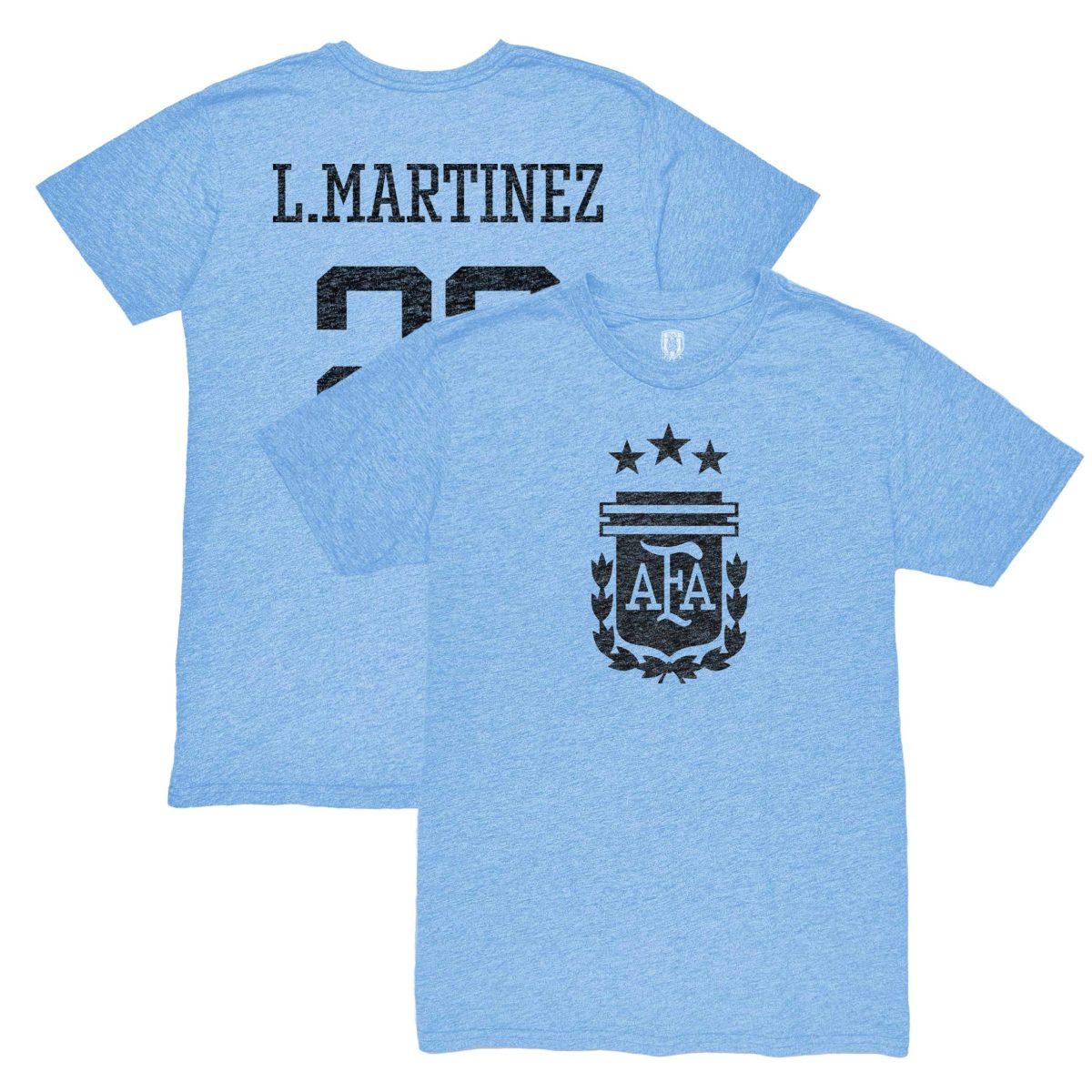 lautaro martinez argentina national team 1863fc retro player tri-blend t-shirt – light blue Collection | Australia Football Jerseys And World Cup Kits