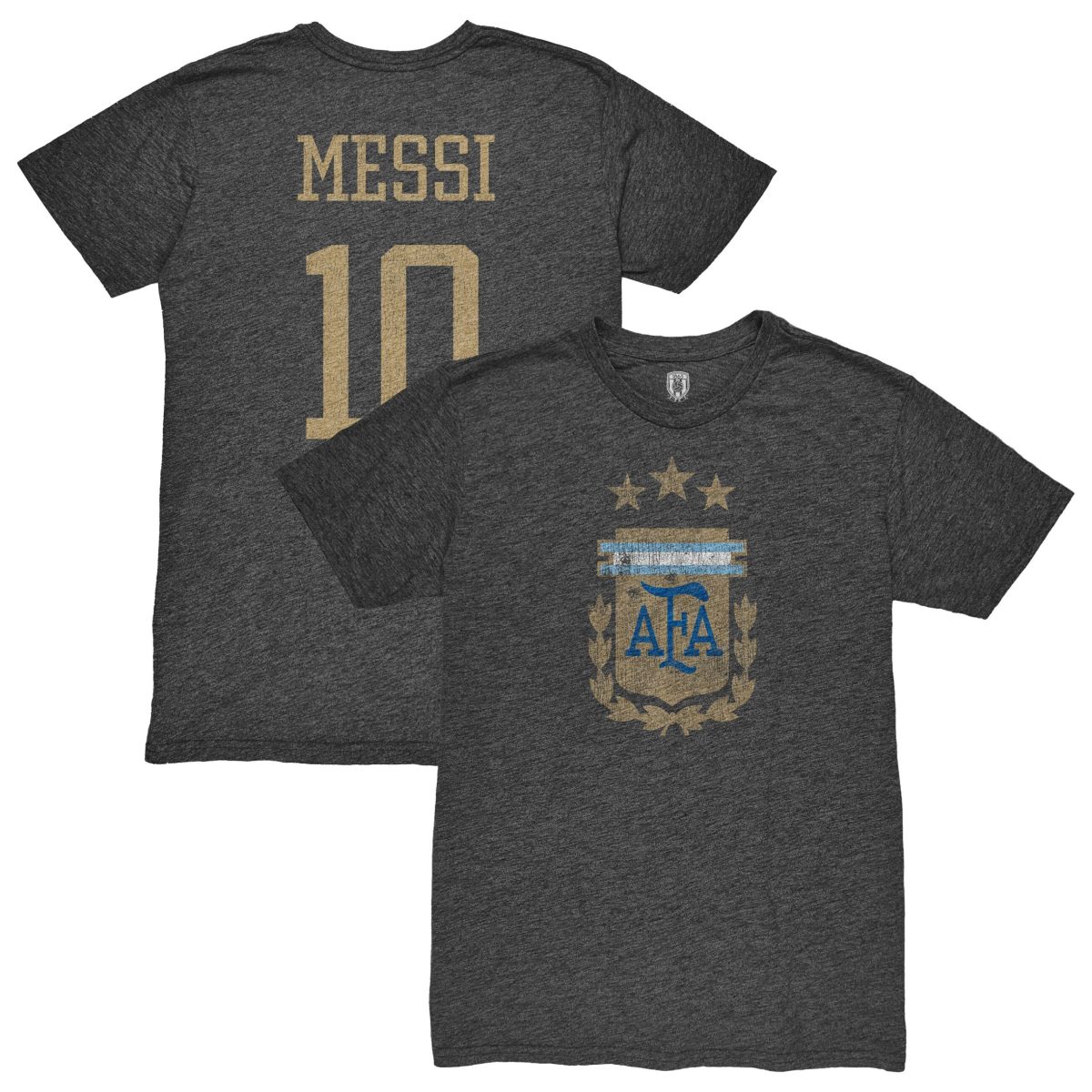 lionel messi argentina national team 1863fc player retro tri-blend t-shirt – heather black Collection | Australia Football Jerseys And World Cup Kits