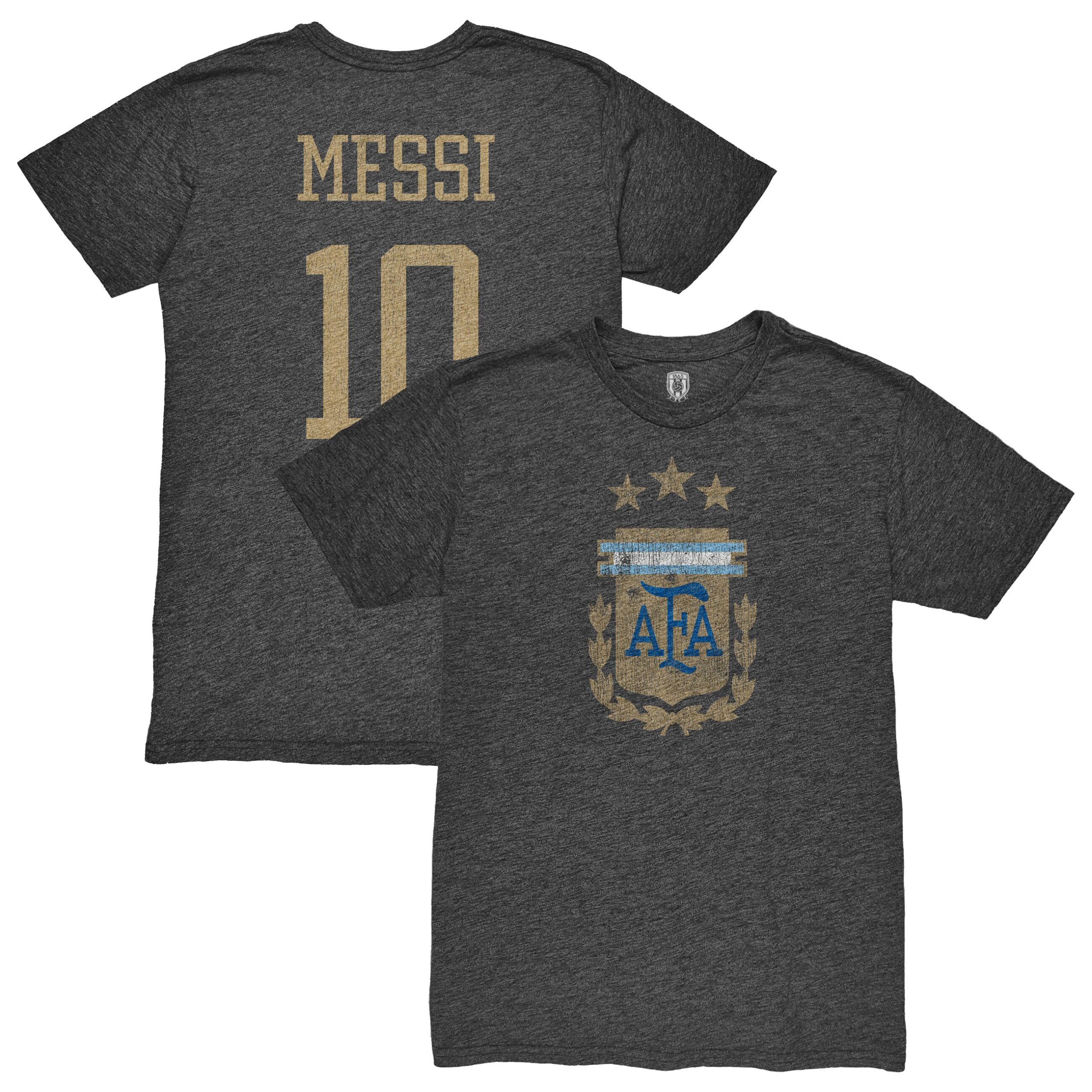 lionel messi argentina national team 1863fc player retro tri-blend t-shirt – heather black Collection | Australia Football Jerseys And World Cup Kits