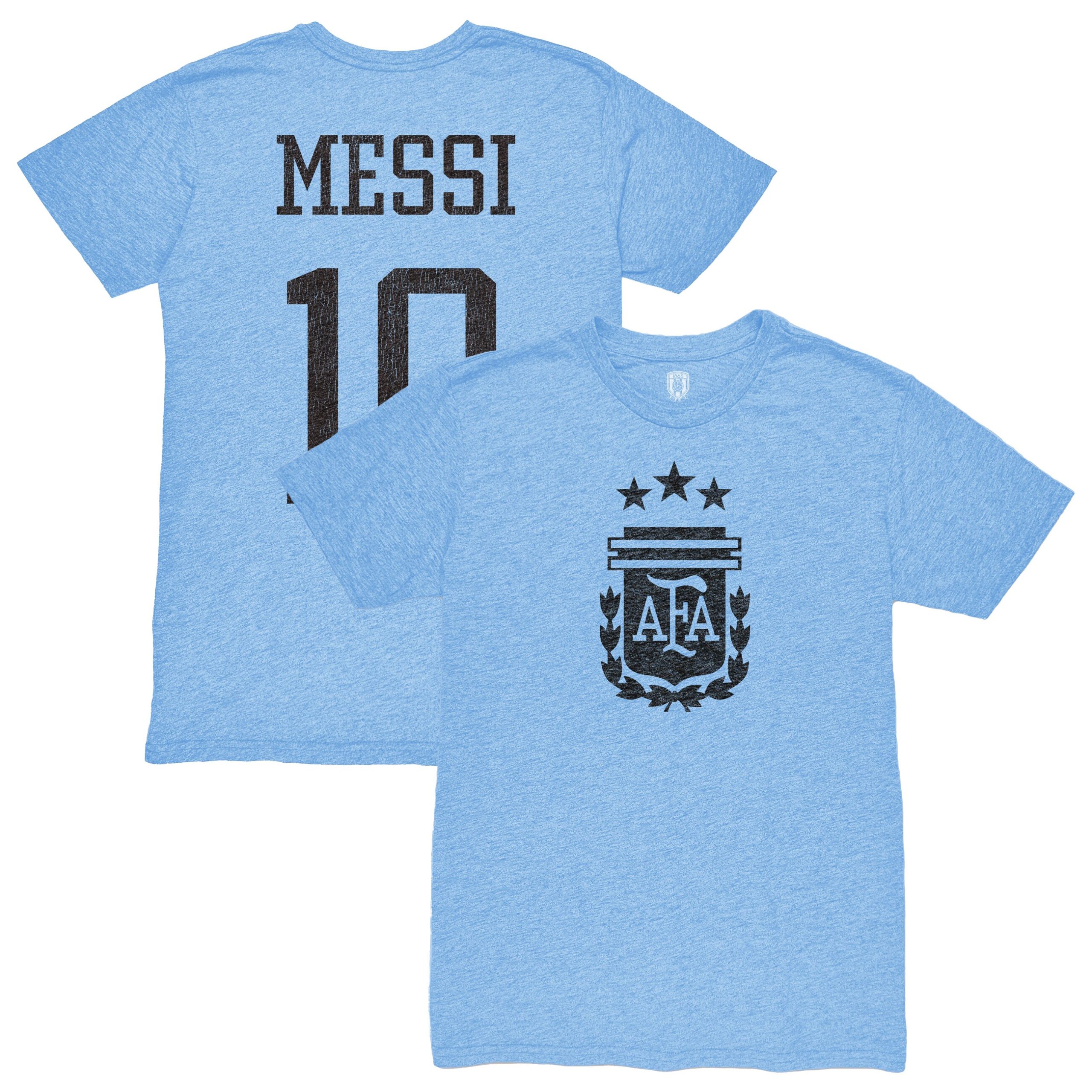 lionel messi argentina national team 1863fc player retro tri-blend t-shirt – light blue Collection | Australia Football Jerseys And World Cup Kits