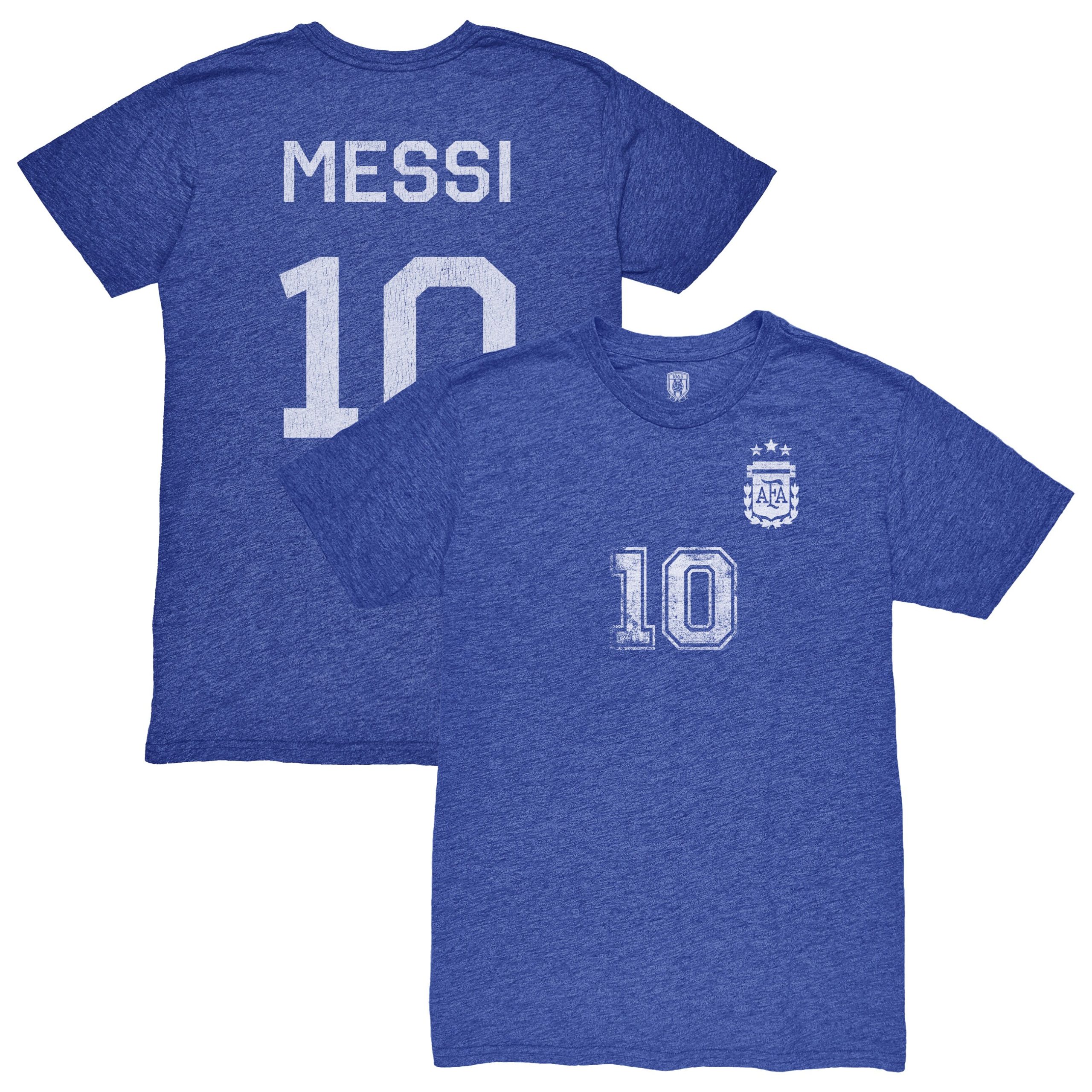 lionel messi argentina national team 1863fc retro name  number tri-blend t-shirt – blue Collection | Australia Football Jerseys And World Cup Kits