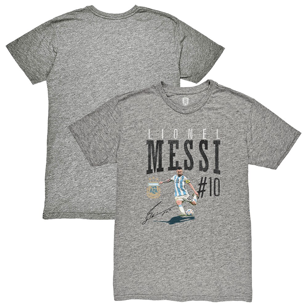 lionel messi argentina national team 1863fc snapshot tri-blend t-shirt – heather gray Collection | Australia Football Jerseys And World Cup Kits