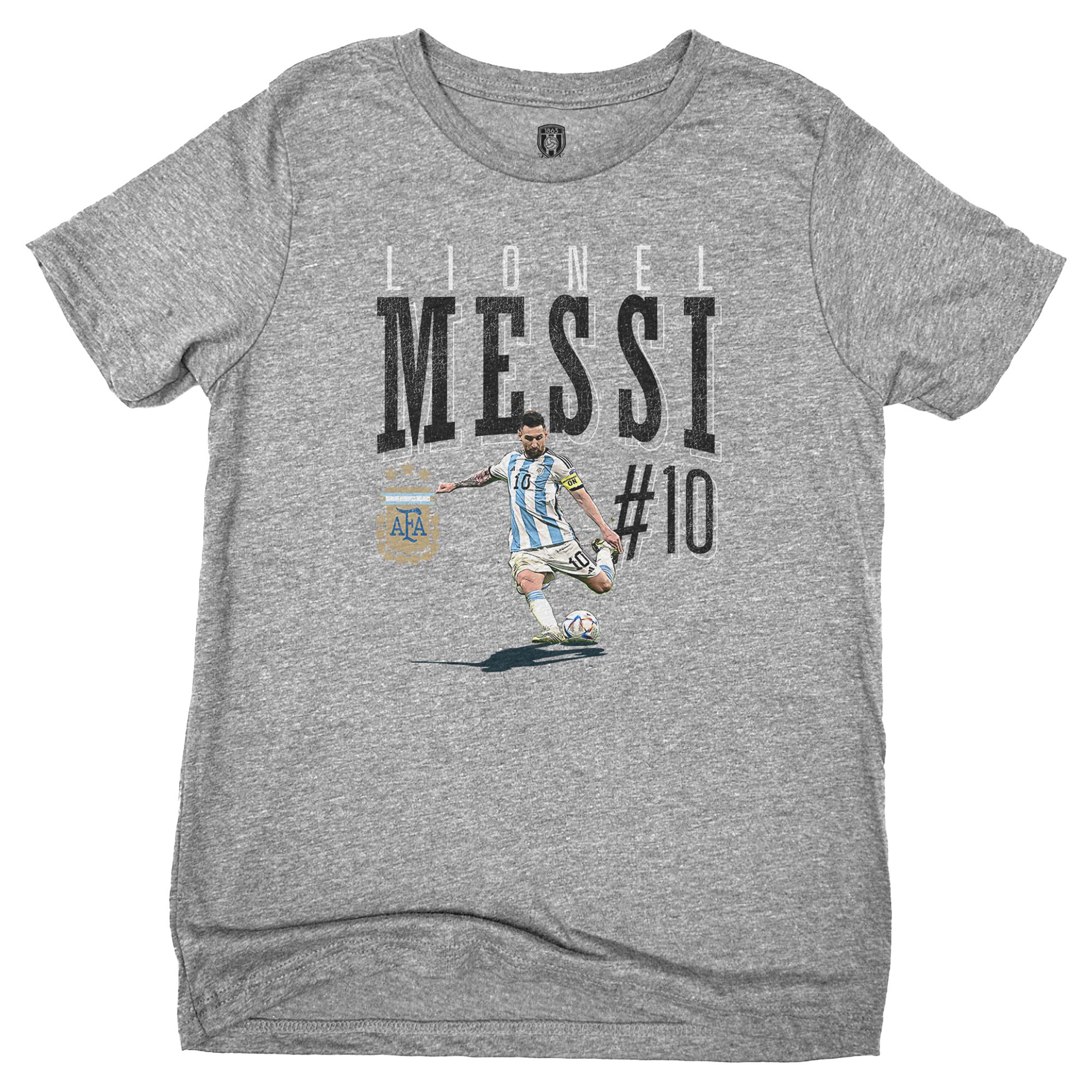 lionel messi argentina national team 1863fc youth snapshot t-shirt – heather gray Collection | Australia Football Jerseys And World Cup Kits