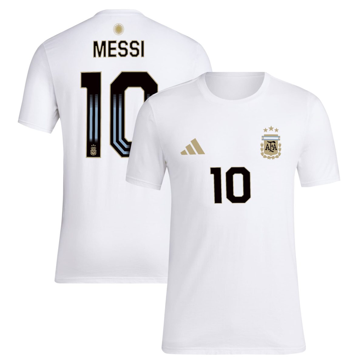 lionel messi argentina national team adidas name  number t-shirt – white Collection | Australia Football Jerseys And World Cup Kits