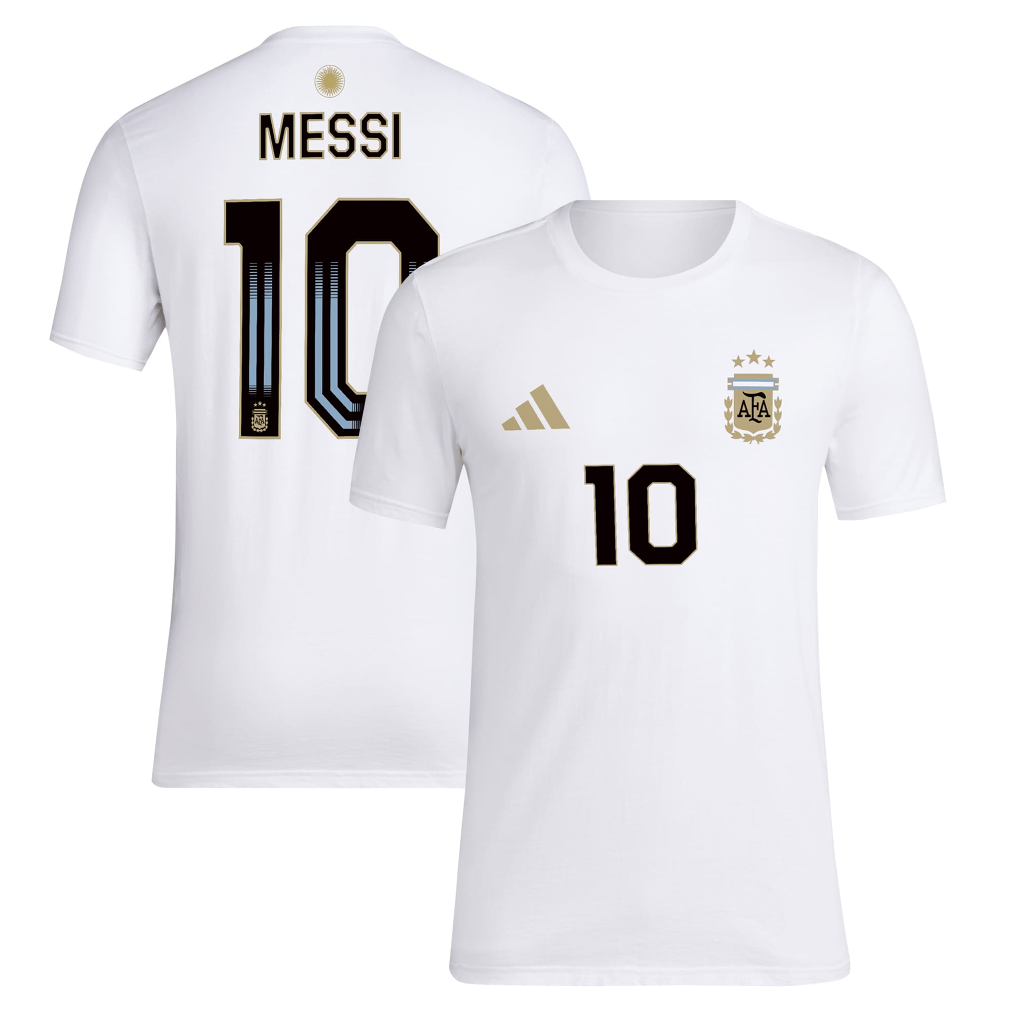 lionel messi argentina national team adidas name  number t-shirt – white Collection | Australia Football Jerseys And World Cup Kits