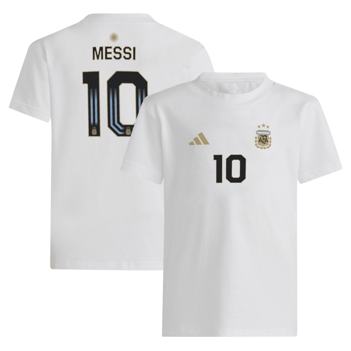 lionel messi argentina national team adidas youth name  number t-shirt – white Collection | Australia Football Jerseys And World Cup Kits