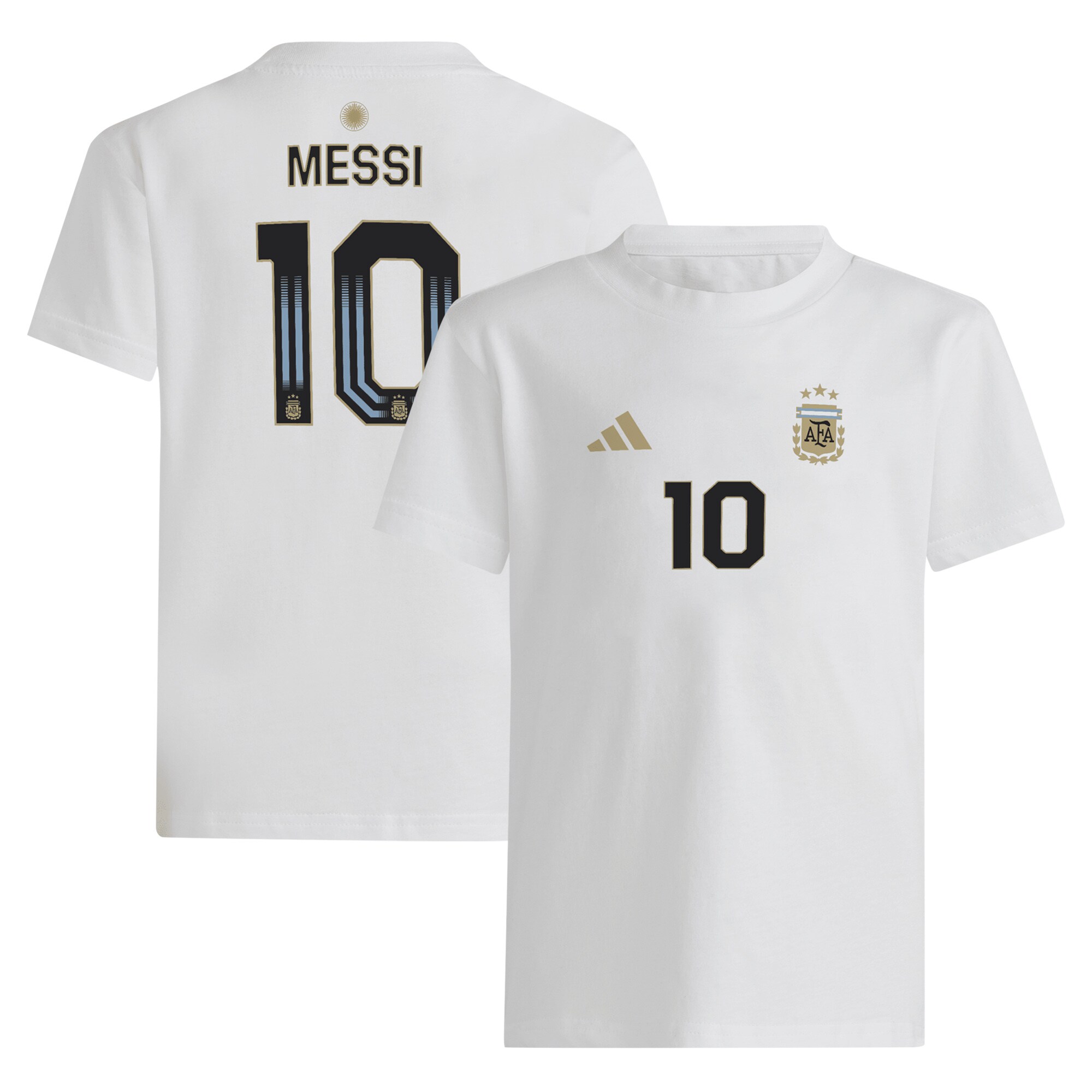 lionel messi argentina national team adidas youth name  number t-shirt – white Collection | Australia Football Jerseys And World Cup Kits
