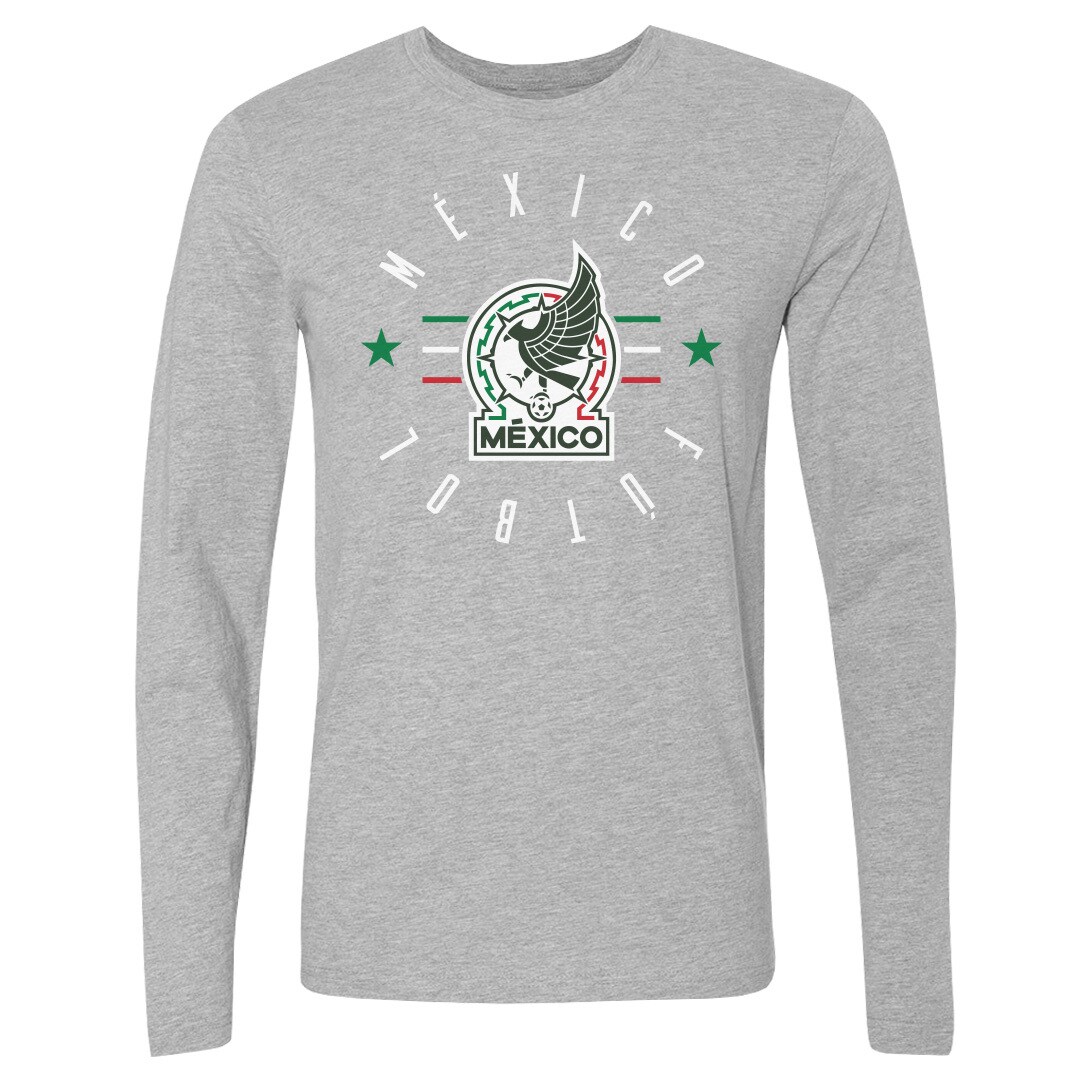 mexico national team 500 level futbol long sleeve t-shirt – heather gray Collection | Australia Football Jerseys And World Cup Kits