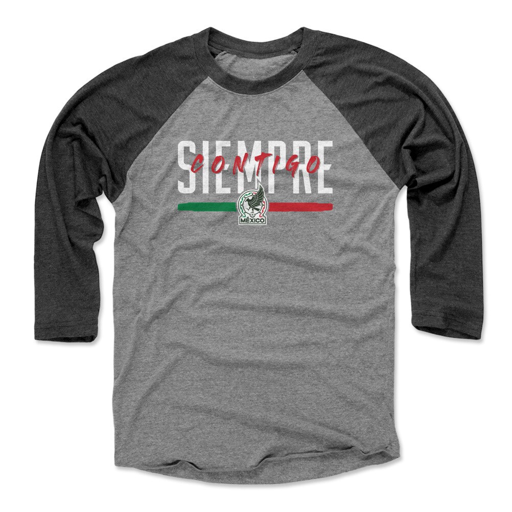 mexico national team 500 level siempre contigo 34-sleeve tri-blend baseball t-shirt – blackheather gray Collection | Australia Football Jerseys And World Cup Kits