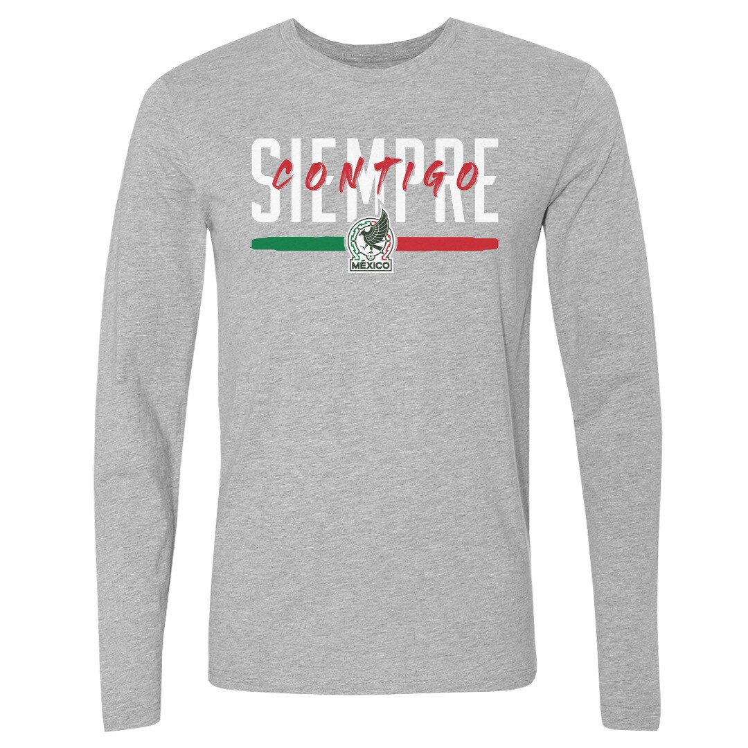 mexico national team 500 level siempre contigo long sleeve t-shirt – heather gray Collection | Australia Football Jerseys And World Cup Kits