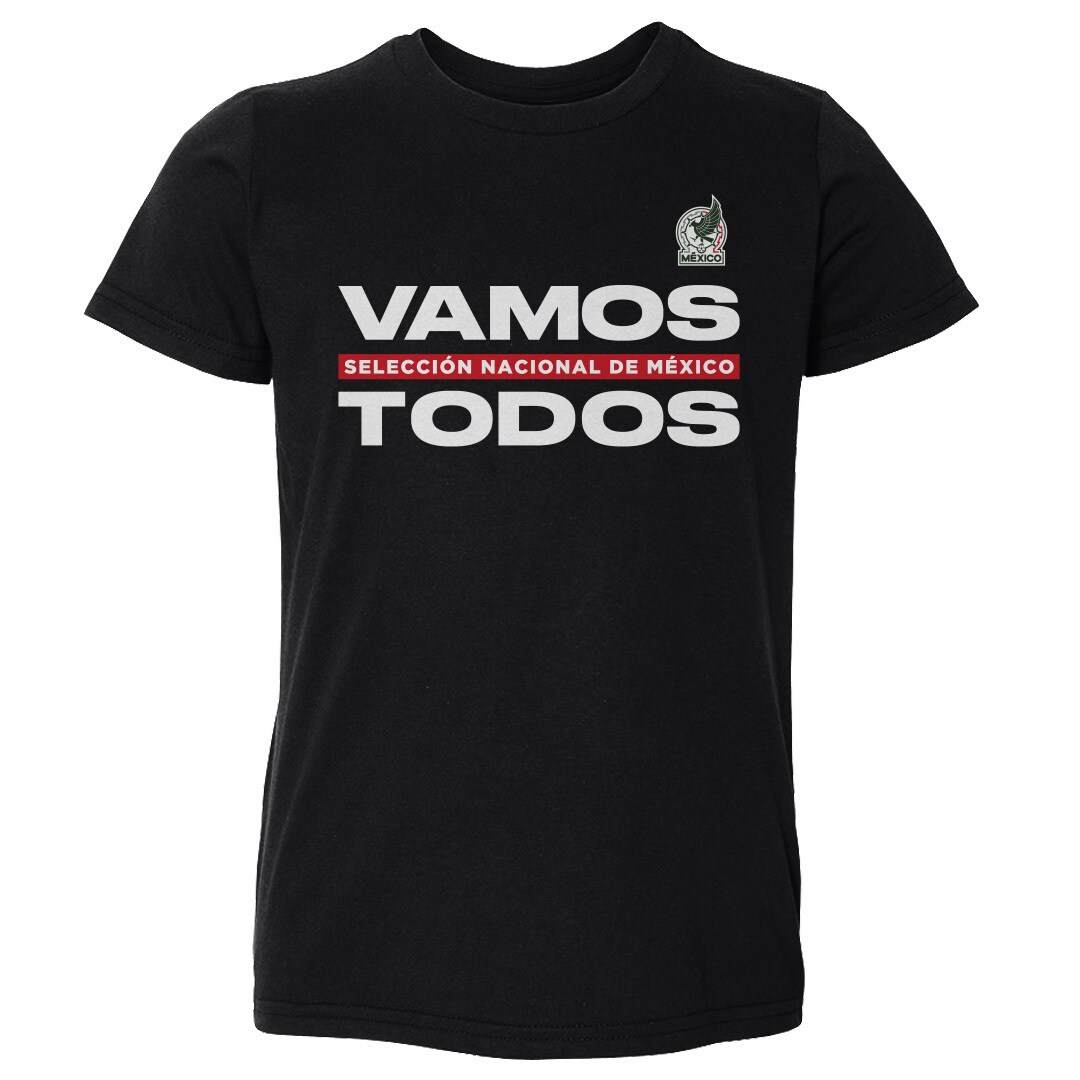 mexico national team 500 level toddler vamos todos t-shirt – black Collection | Australia Football Jerseys And World Cup Kits