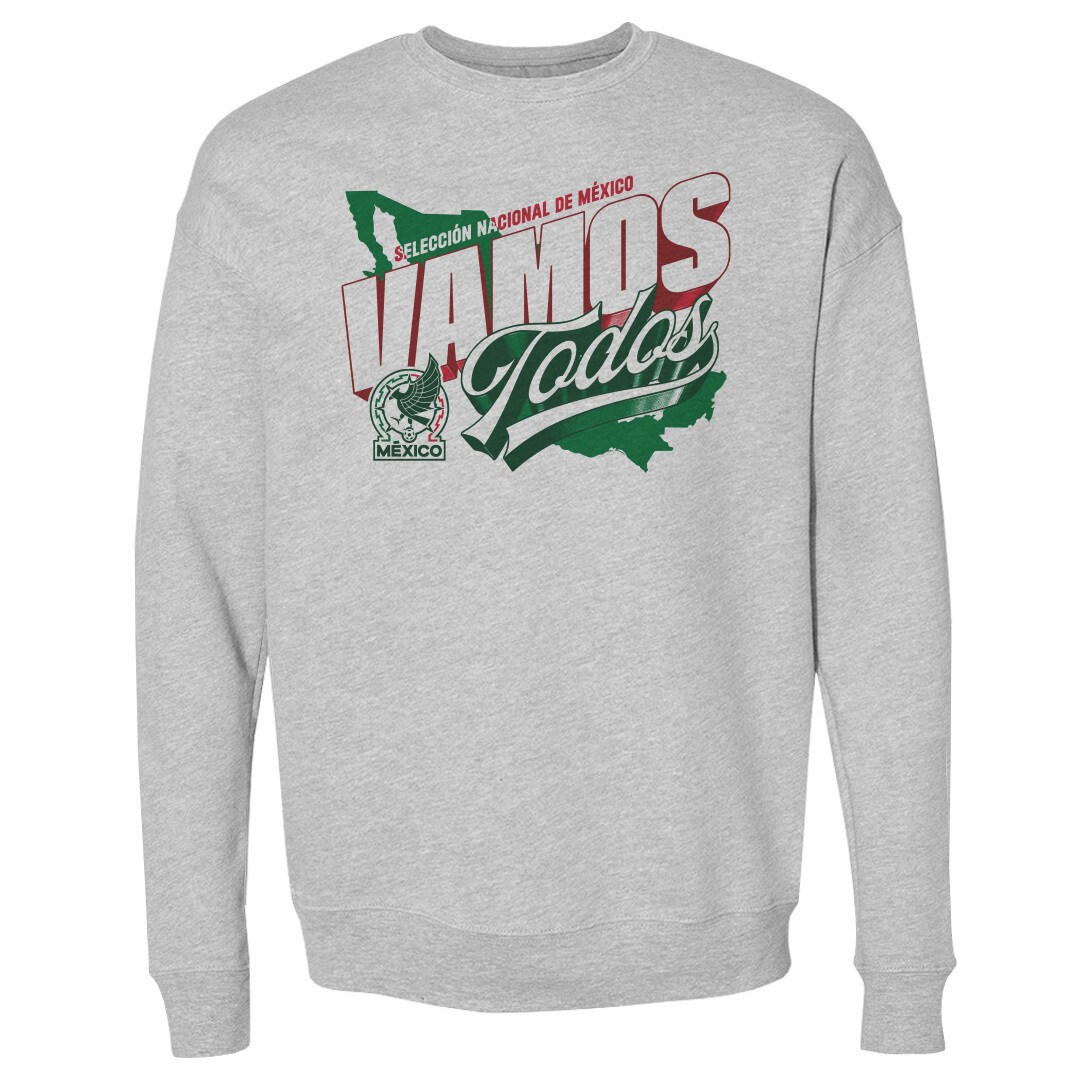 mexico national team 500 level vamos todos country crewneck sweatshirt – heather gray Collection | Australia Football Jerseys And World Cup Kits