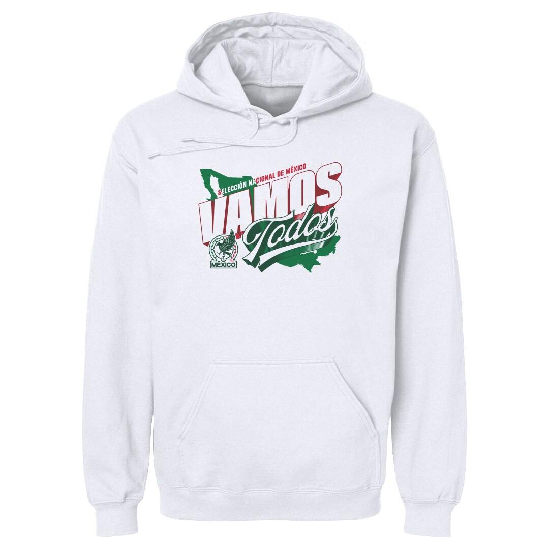 mexico national team 500 level vamos todos country pullover hoodie – white Collection | Australia Football Jerseys And World Cup Kits