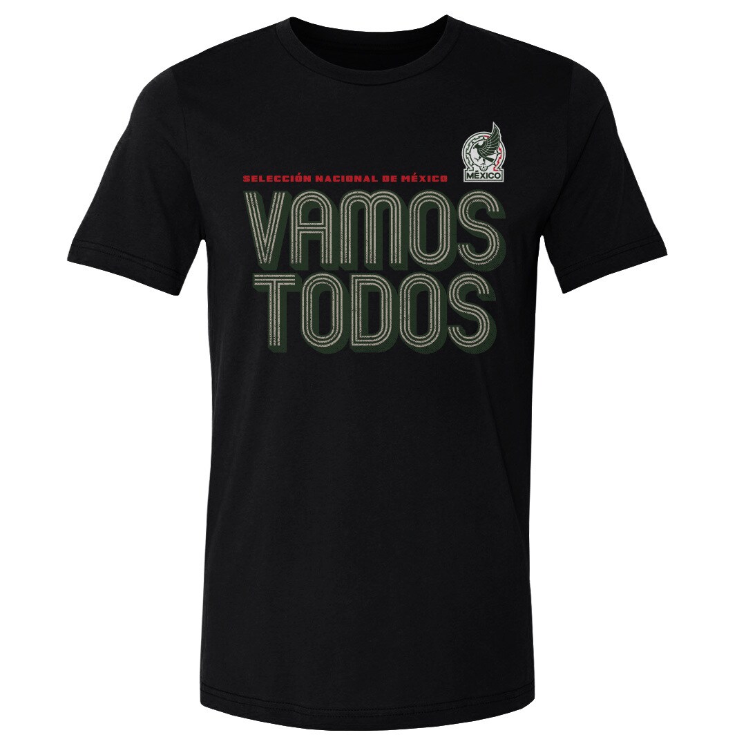 mexico national team 500 level vamos todos inline bold cotton t-shirt – black Collection | Australia Football Jerseys And World Cup Kits