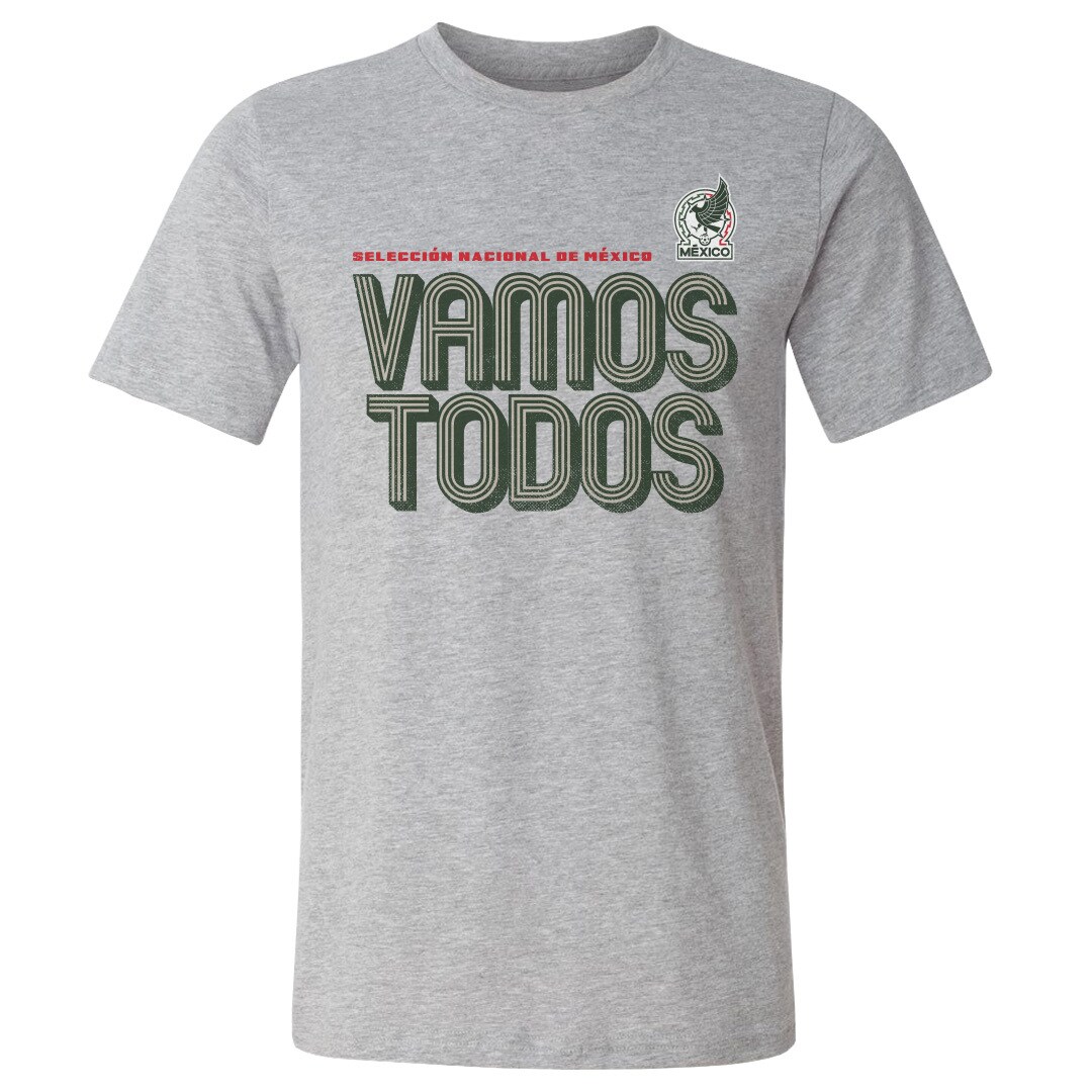 mexico national team 500 level vamos todos inline bold cotton t-shirt – heather gray Collection | Australia Football Jerseys And World Cup Kits