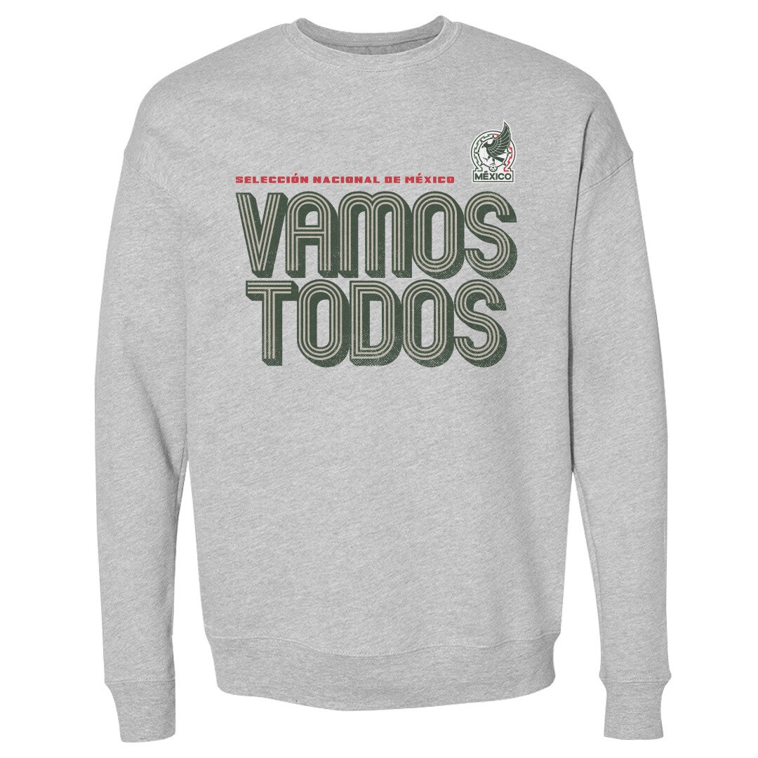mexico national team 500 level vamos todos inline bold crewneck sweatshirt – heather gray Collection | Australia Football Jerseys And World Cup Kits