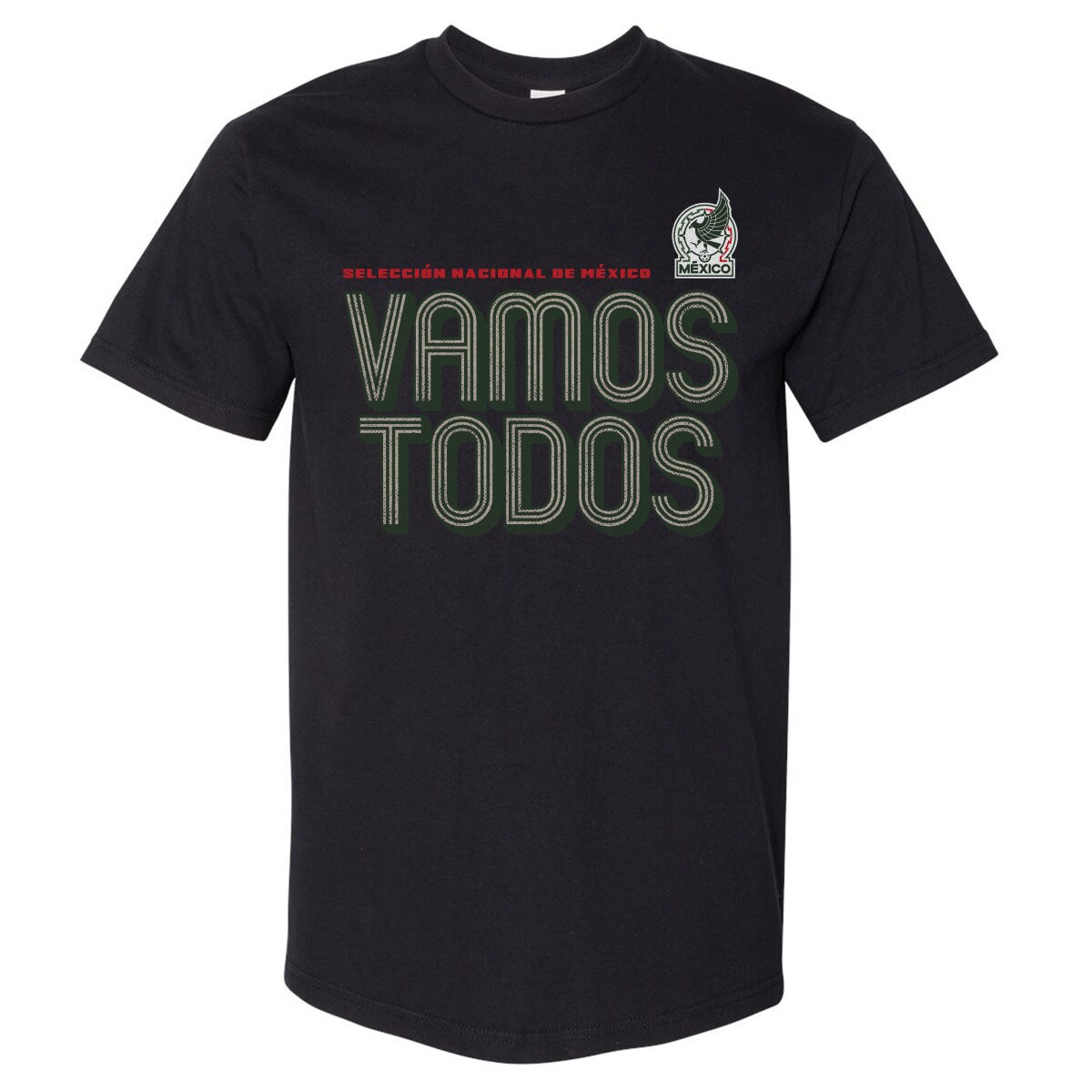 mexico national team 500 level vamos todos inline bold heavyweight t-shirt – black Collection | Australia Football Jerseys And World Cup Kits